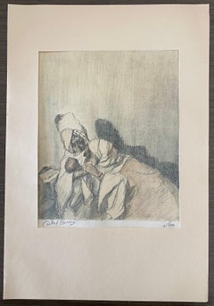 Abel Pann Israeli Bezalel School Lithograph Judaica Biblical Print Jewish Art