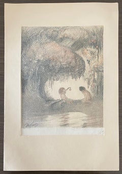 Abel Pann Israeli Bezalel School Lithograph Judaica Biblical Print Jewish Art