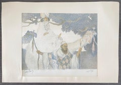 Abel Pann Israeli Bezalel School Lithograph Judaica Biblical Print Jewish Art