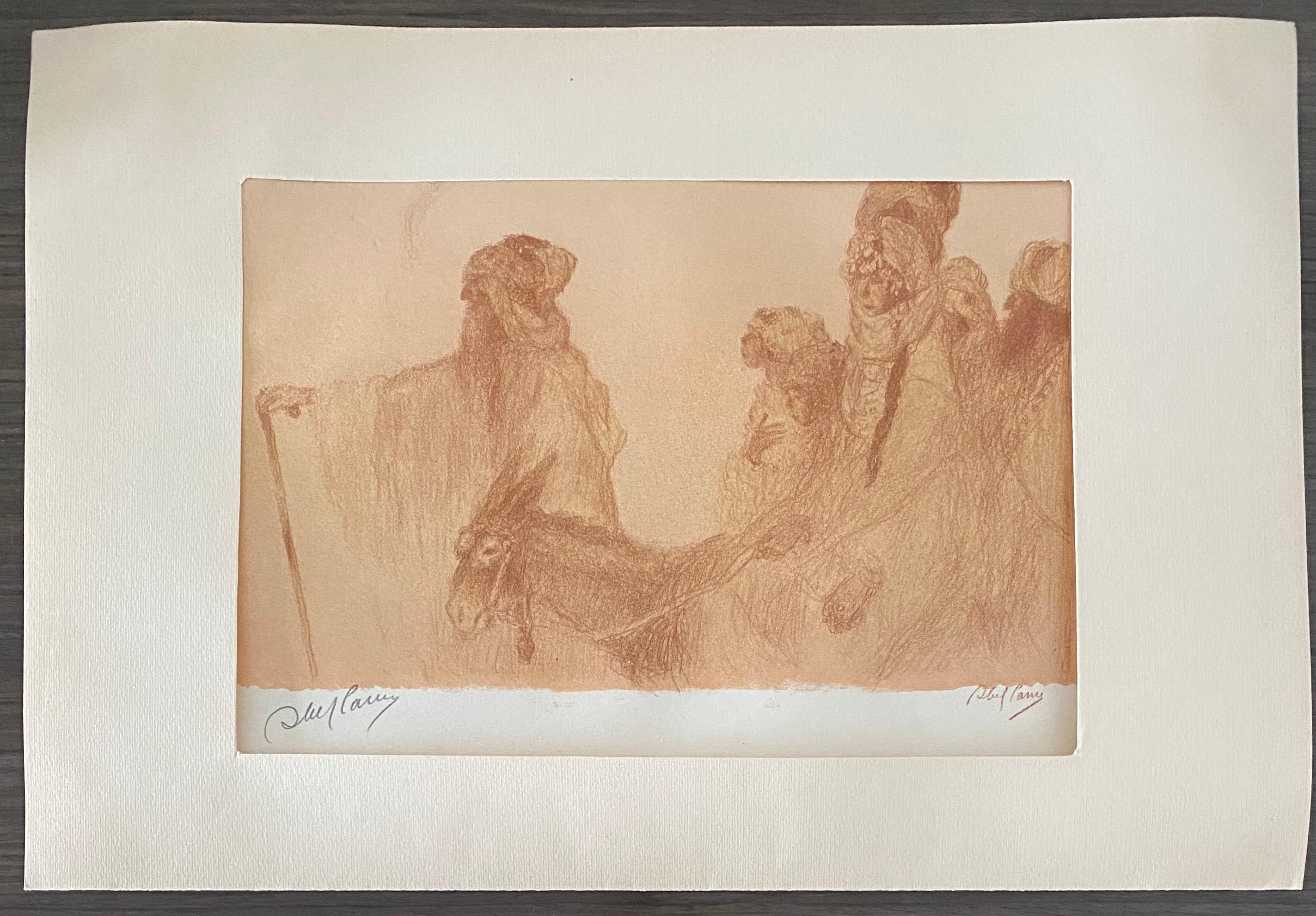 Abel Pann Israeli Bezalel Art School Litografia Judaica Stampa biblica Arte ebraica