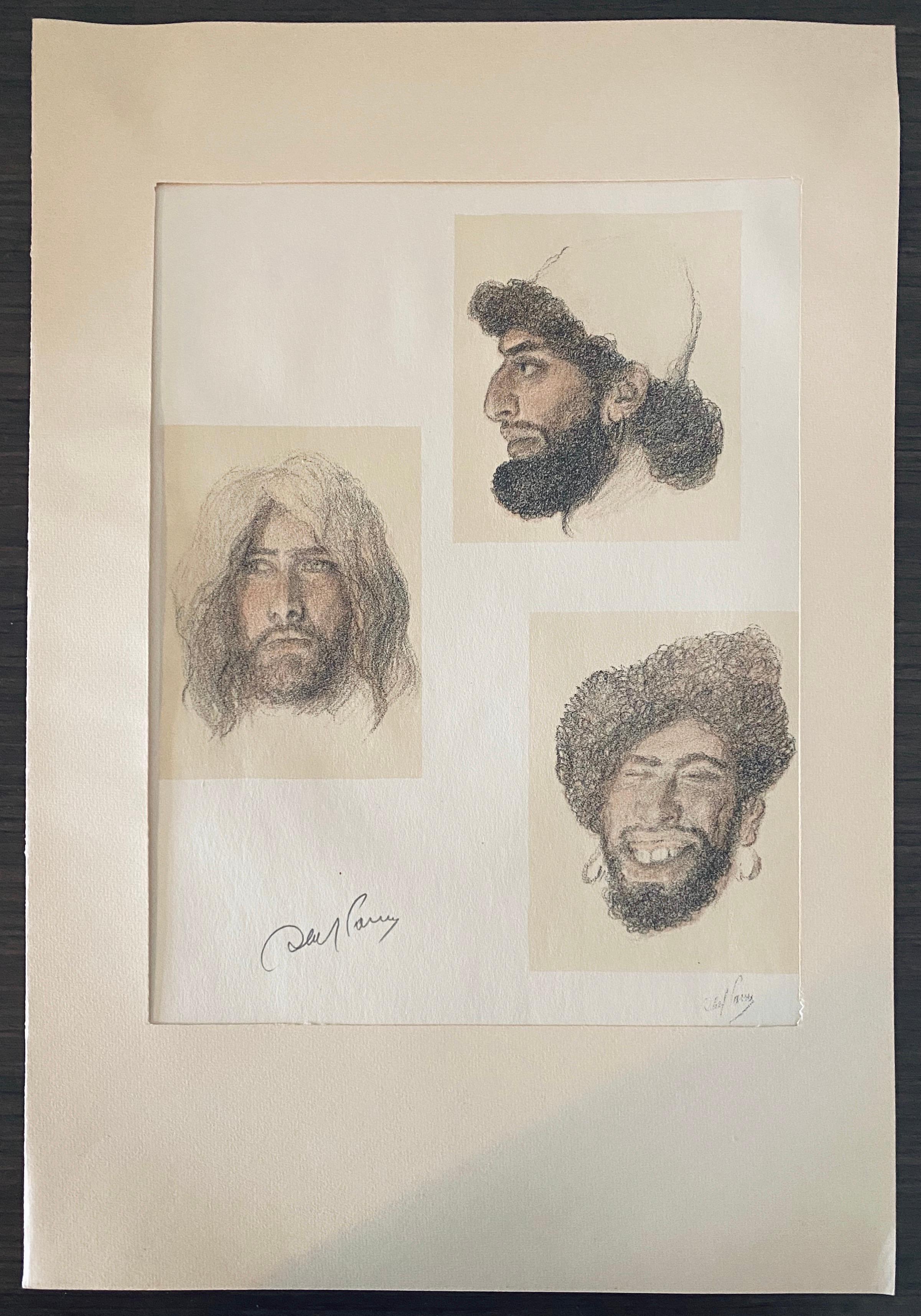 Abel Pann Israeli Bezalel Art School Litografia Judaica Stampa biblica Arte ebraica
