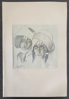 Vintage Abel Pann Israeli Bezalel School Lithograph Judaica Biblical Print Jewish Art