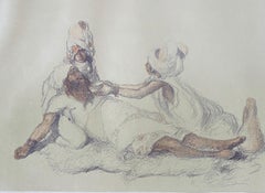 Vintage Abel Pann Israeli Bezalel School Lithograph Judaica Biblical Print Jewish Art