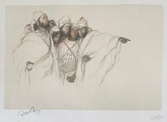 Vintage Abel Pann Israeli Bezalel School Lithograph Judaica Biblical Print Jewish Art