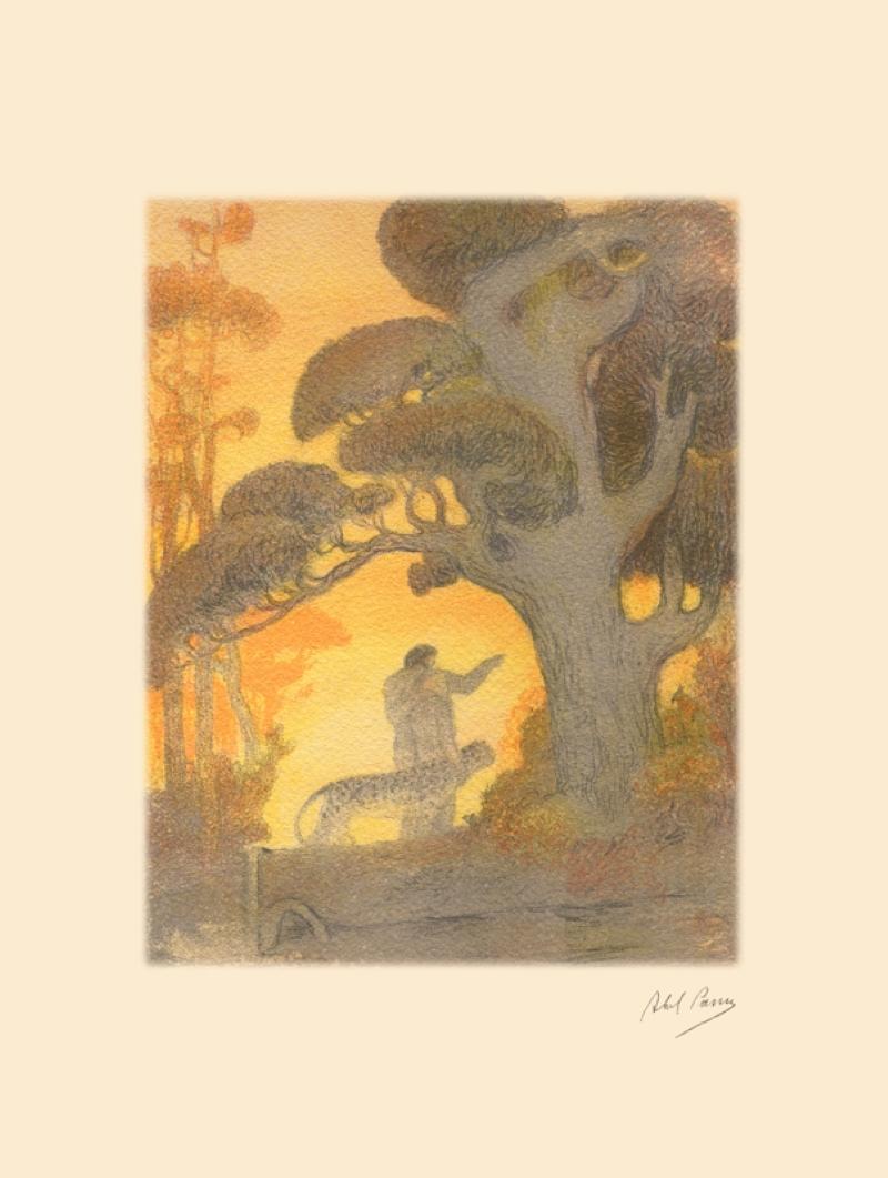 'The Garden of Eden' Giclée print after original lithograph by Abel Pann For Sale 1