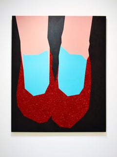 No Place Like Home (Abstract Still Life Painting of Dorothy's Ruby Red Slippers)