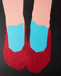 No Place Like Home (Abstract Still Life Painting of Dorothy's Ruby Red Slippers)