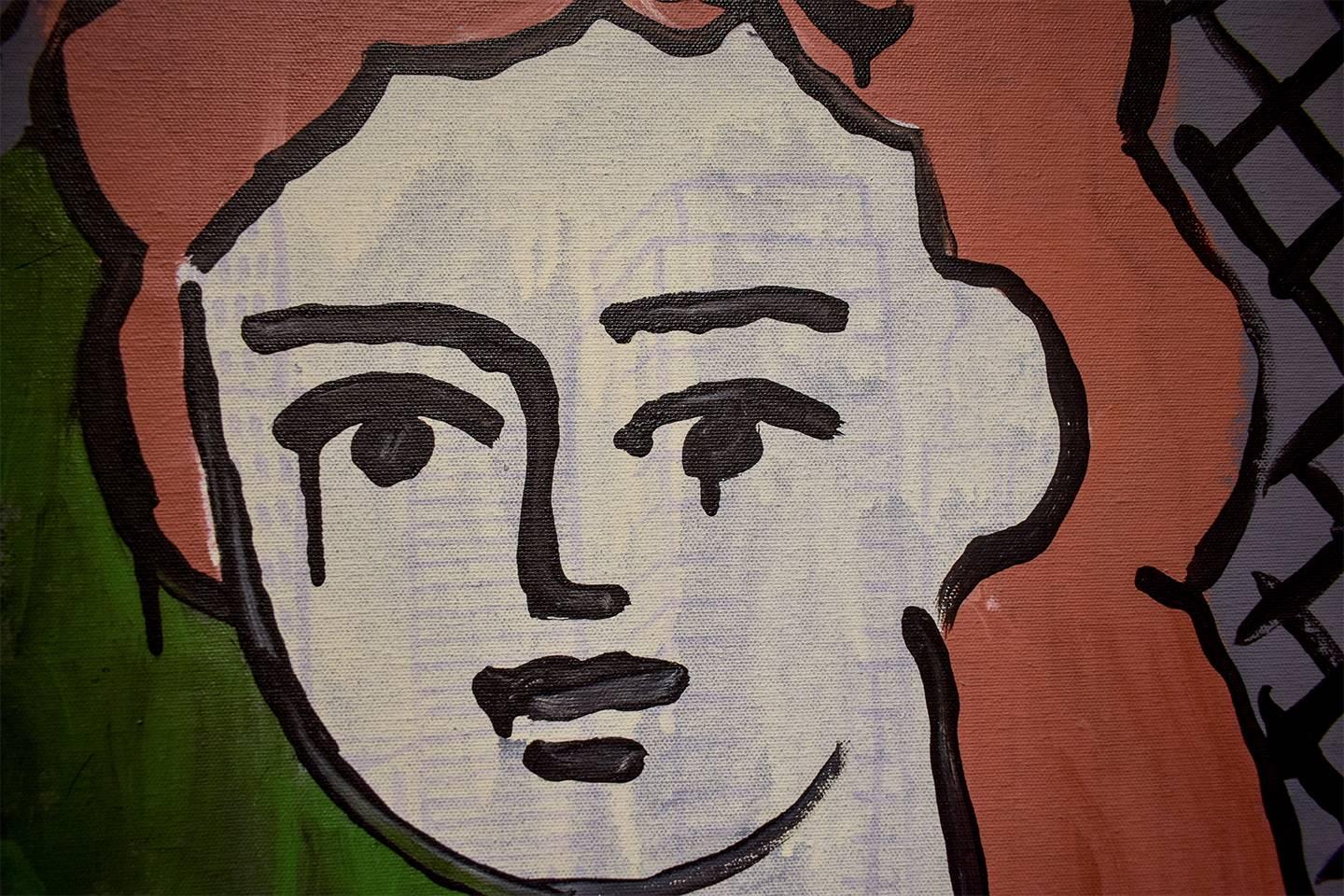   Porträt einer Frau (Farbenfrohes figuratives Gemälde) (Zeitgenössisch), Painting, von Abel Ramirez