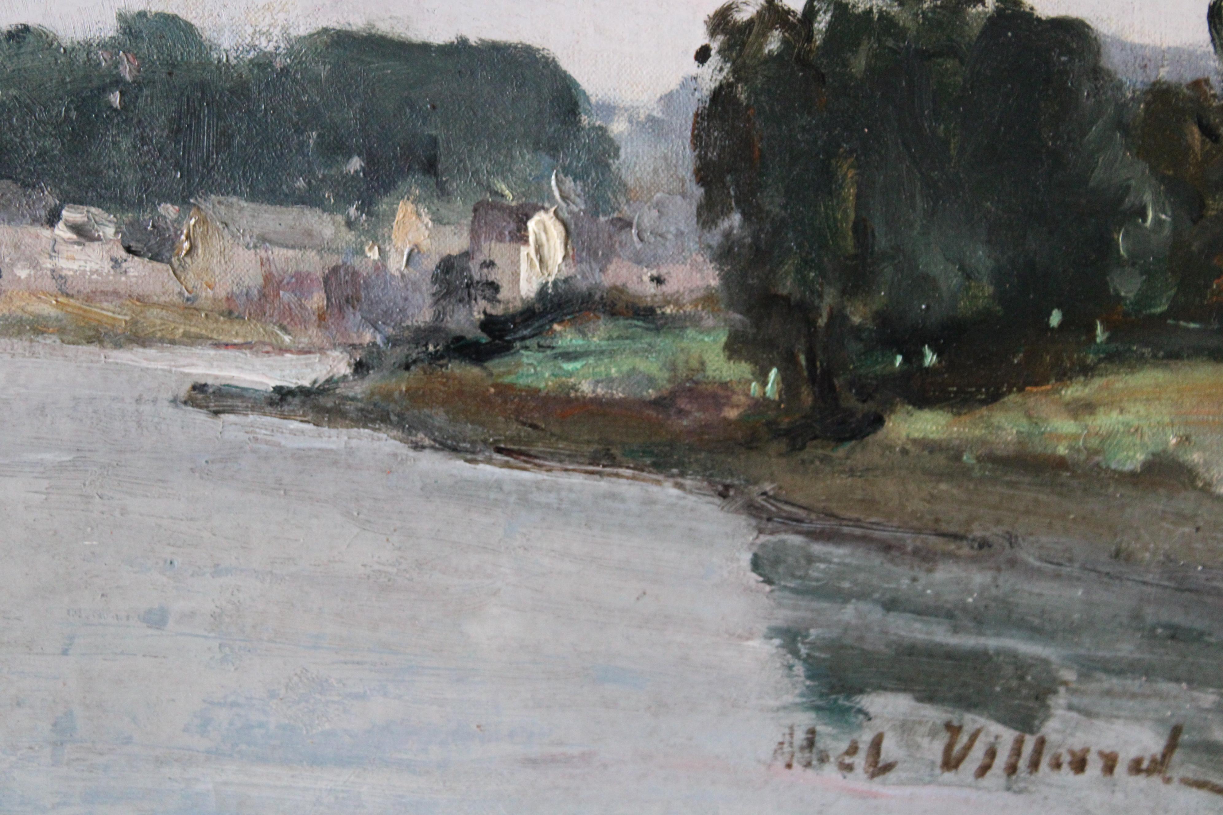 Vintage Post-Impressionist French coastal landscape oil painting For Sale 6