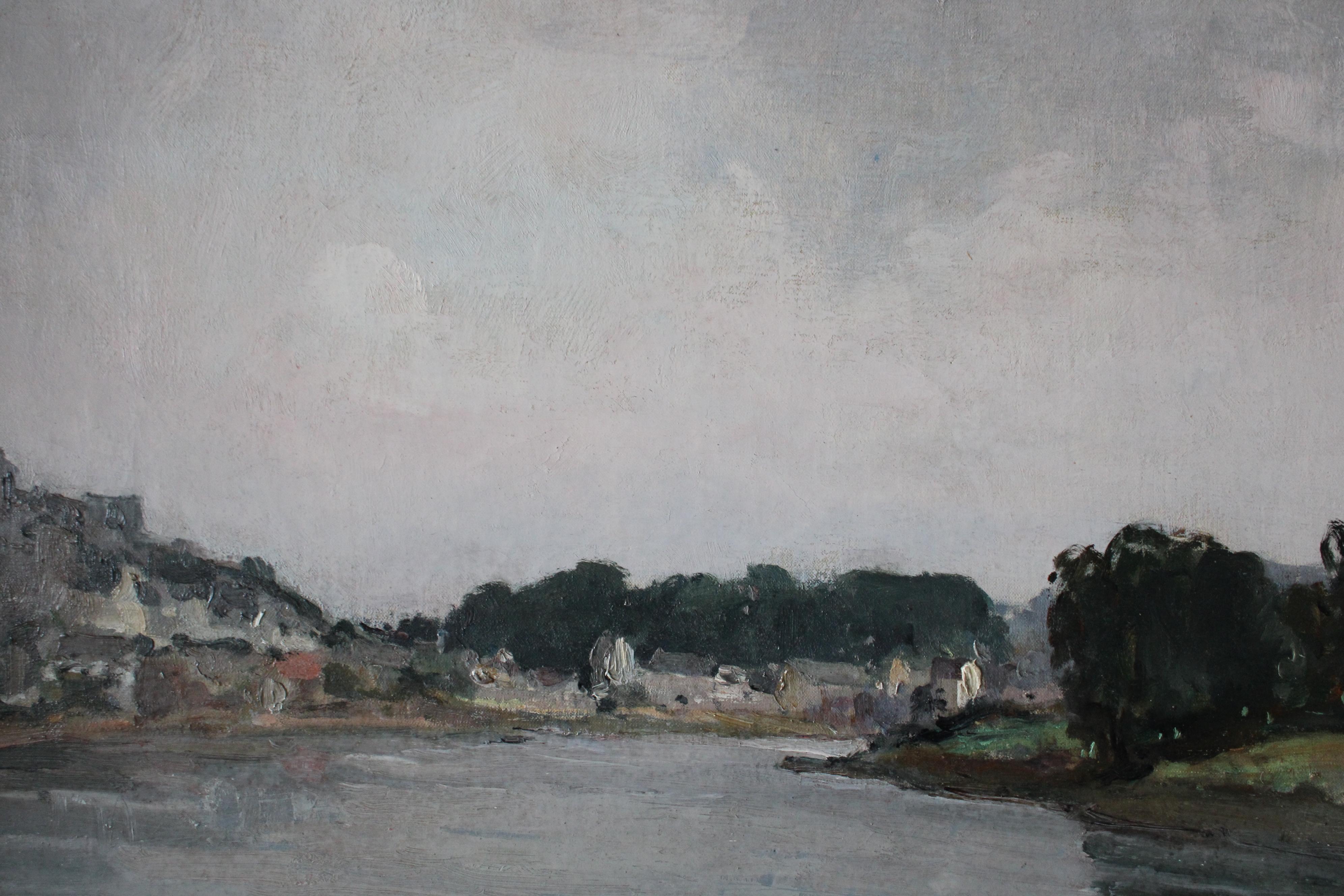 Vintage Post-Impressionist French coastal landscape oil painting For Sale 1