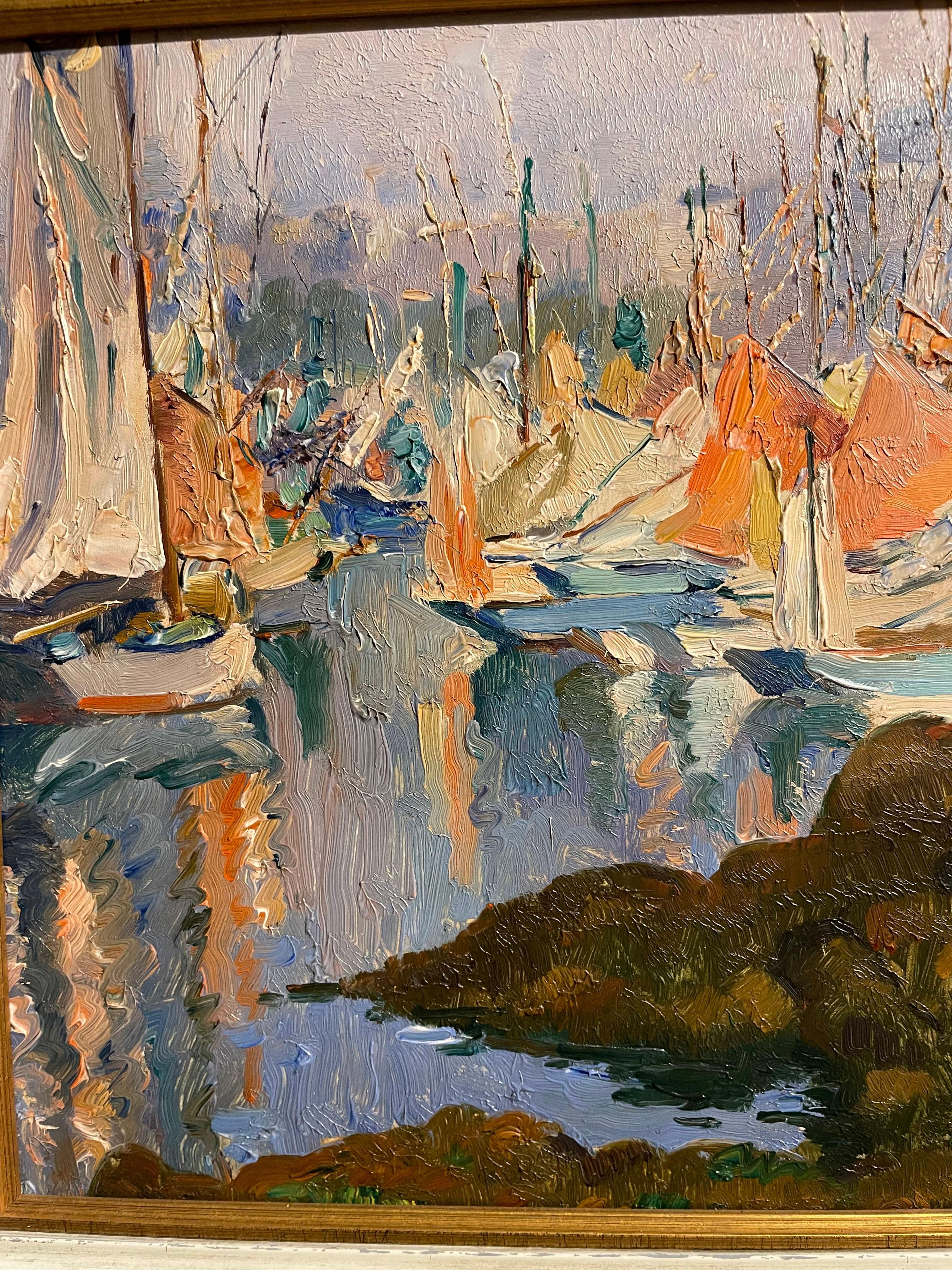 Pittura di paesaggio marino dei primi anni del XX secolo in vendita 5