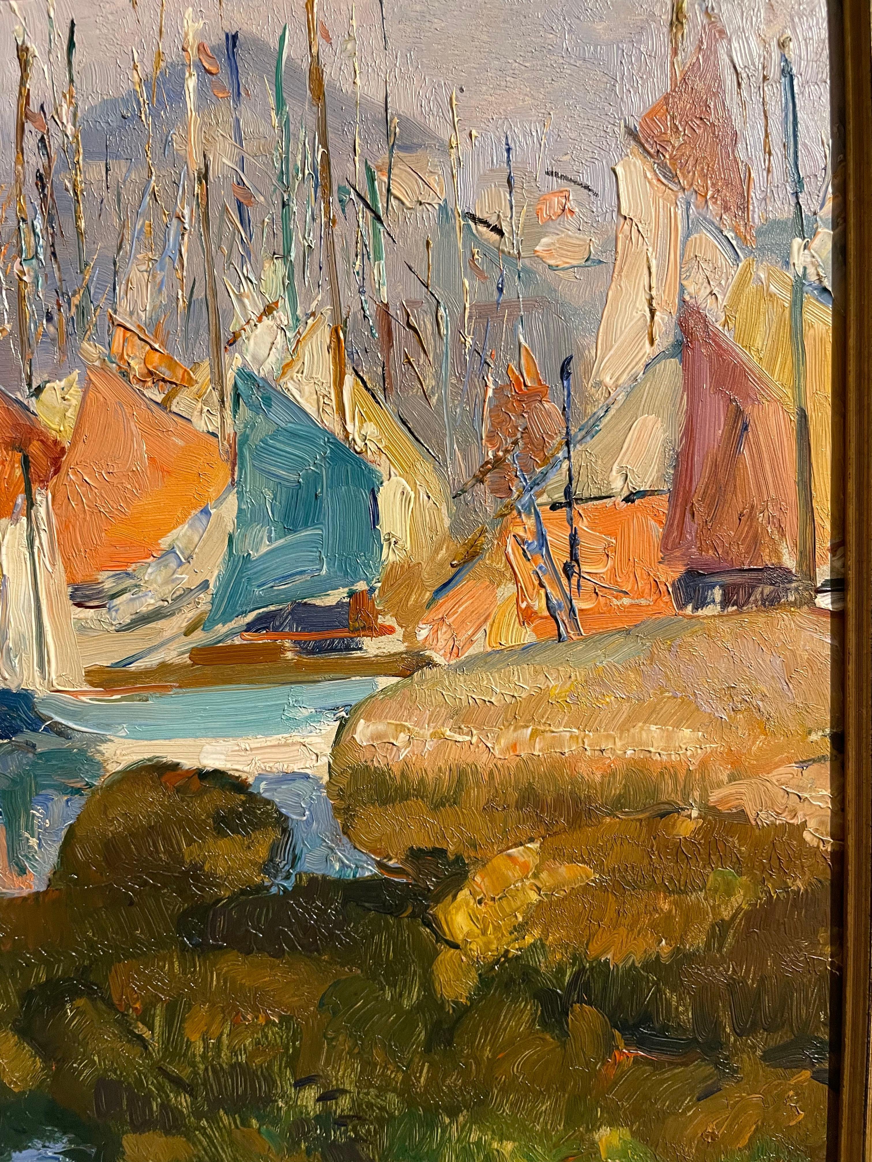 Pittura di paesaggio marino dei primi anni del XX secolo in vendita 3