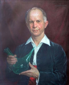 Mid Century Portrait of Wine Enologist Claude Wolf, Signed by Abel Warshawsky