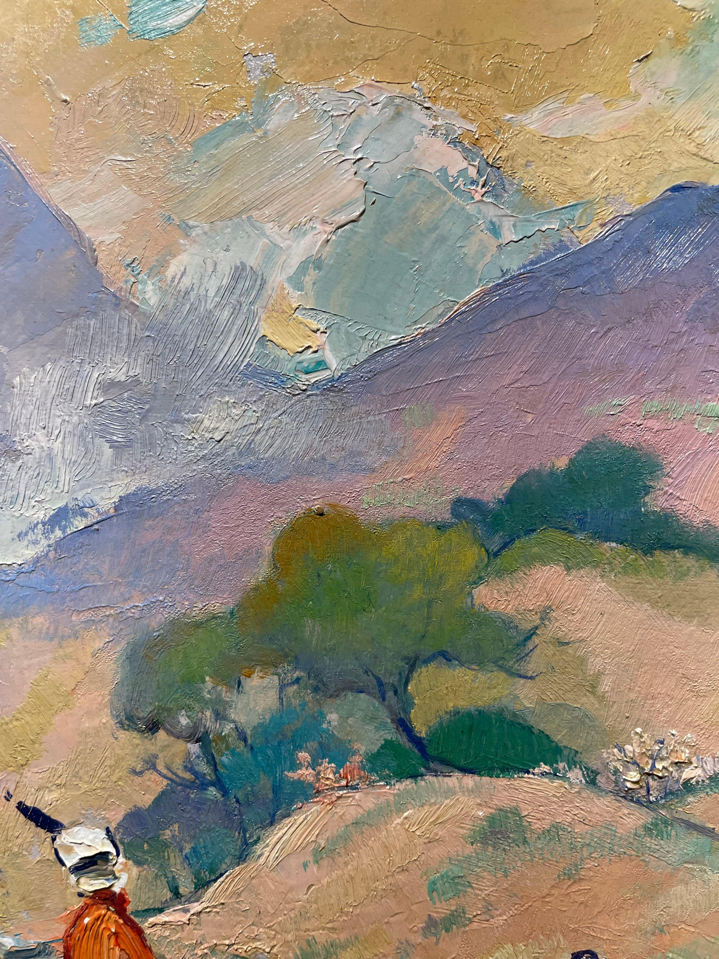 Fantasía primaveral, paisaje impresionista americano de mediados del siglo XX en venta 2
