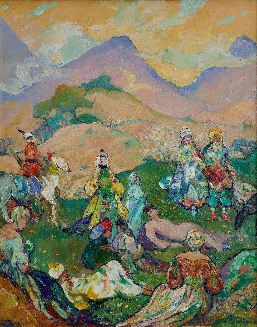Abel Warshawsky Landscape Painting - Spring Fantasy, Mid-20th Century American Impressionist Landscape