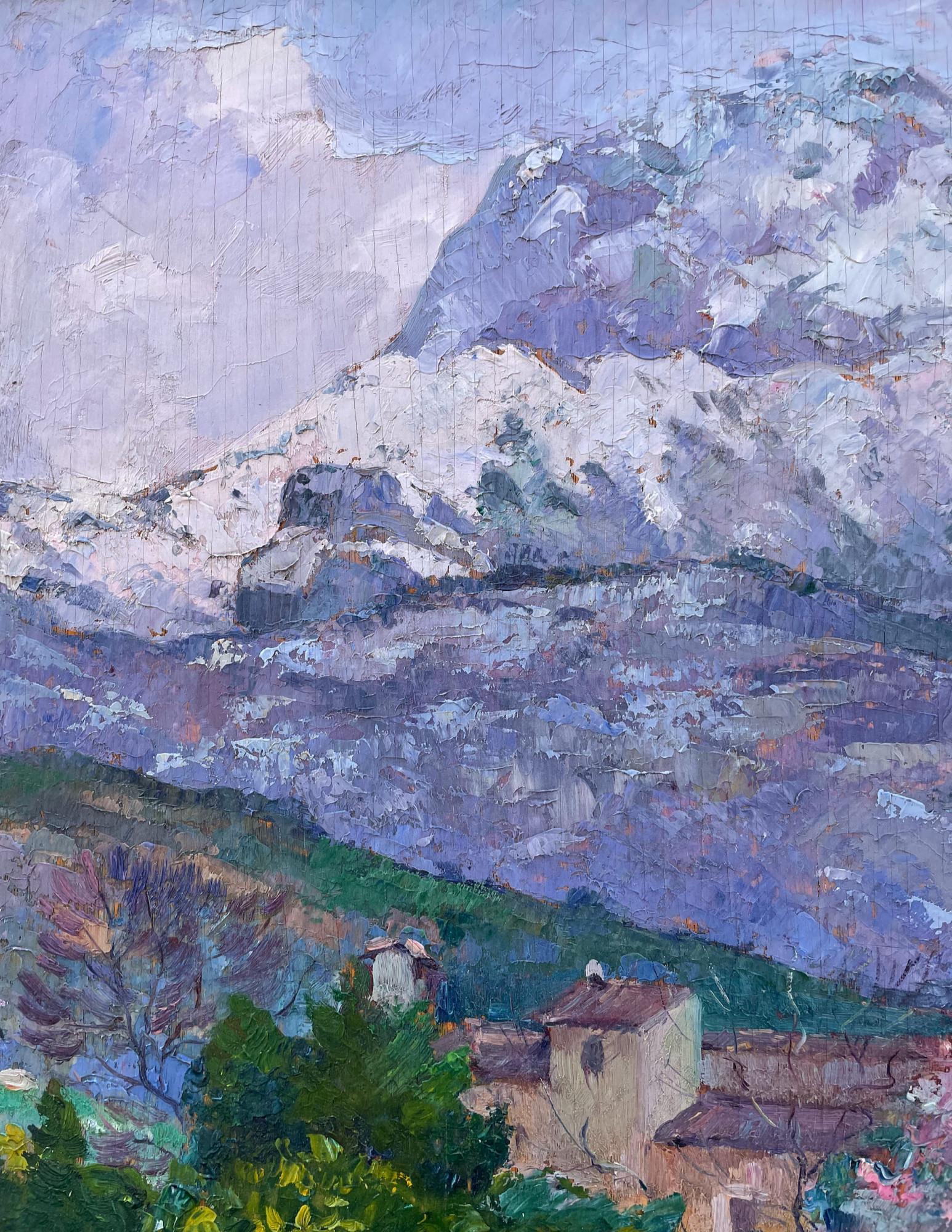 Spring, Majorca (Pologne Majorque), paysage montagneux espagnol du 20e siècle - Painting de Abel Warshawsky