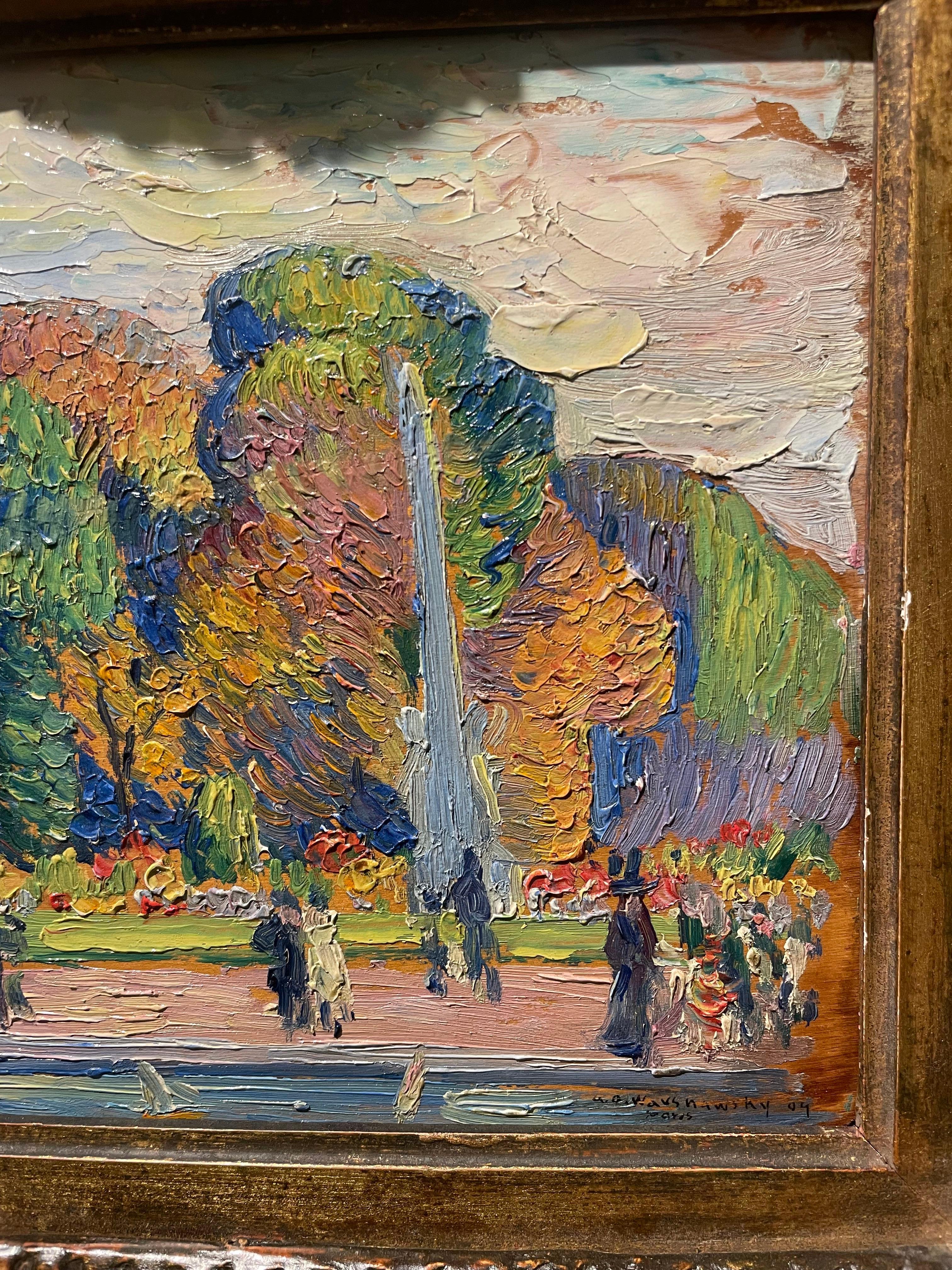 Los Jardines de Luxemburgo, París, Paisaje impresionista de principios del siglo XX en venta 5