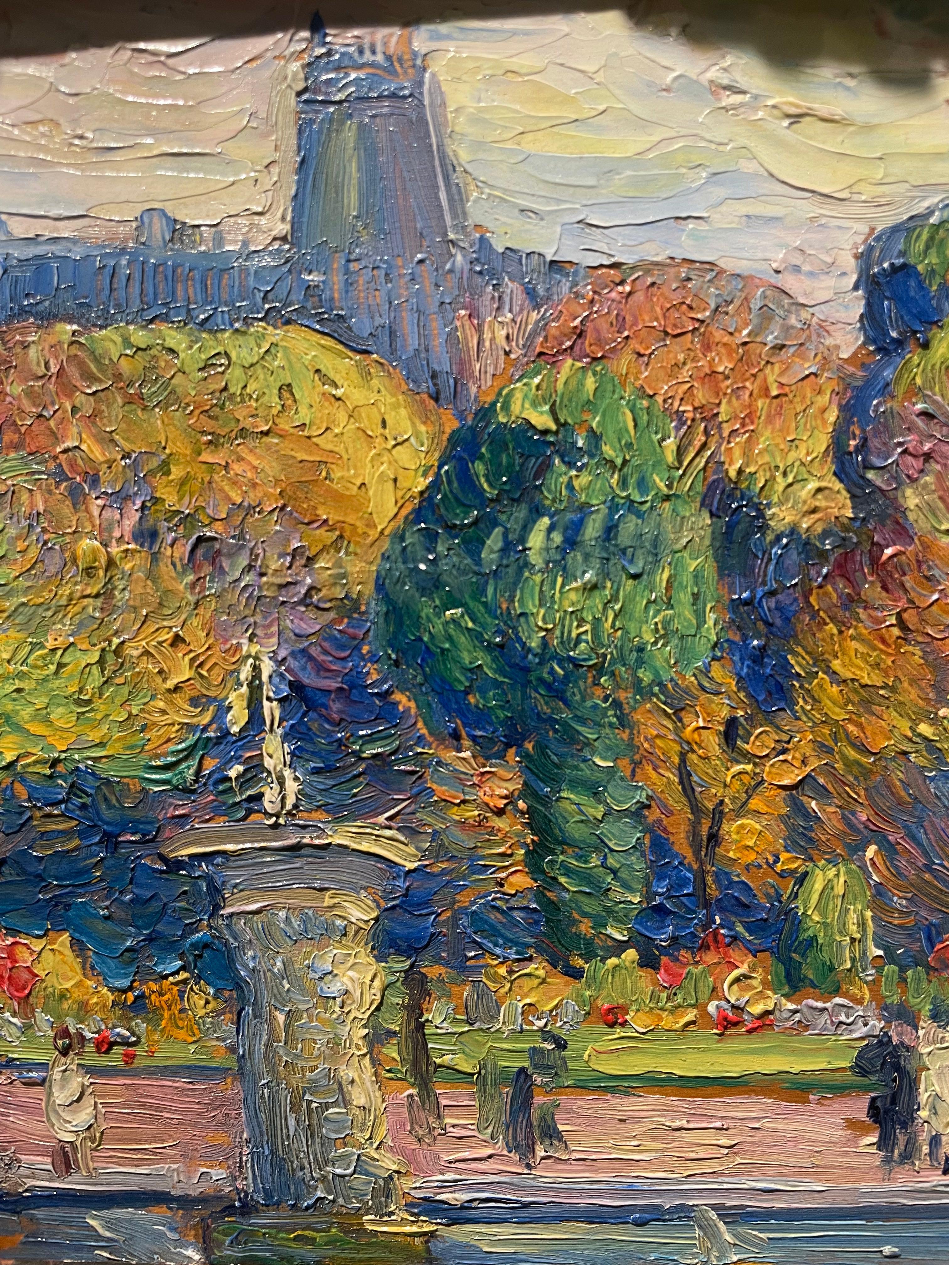 Los Jardines de Luxemburgo, París, Paisaje impresionista de principios del siglo XX en venta 2