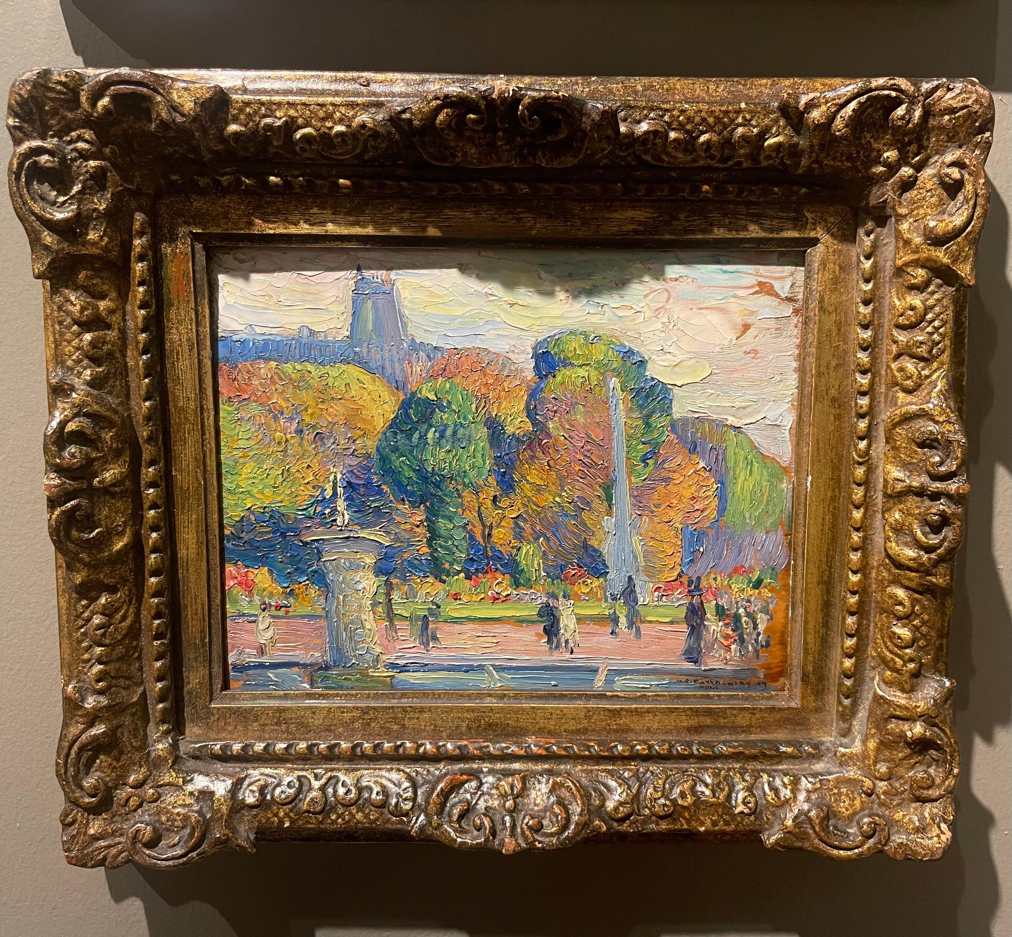 Los Jardines de Luxemburgo, París, Paisaje impresionista de principios del siglo XX en venta 3