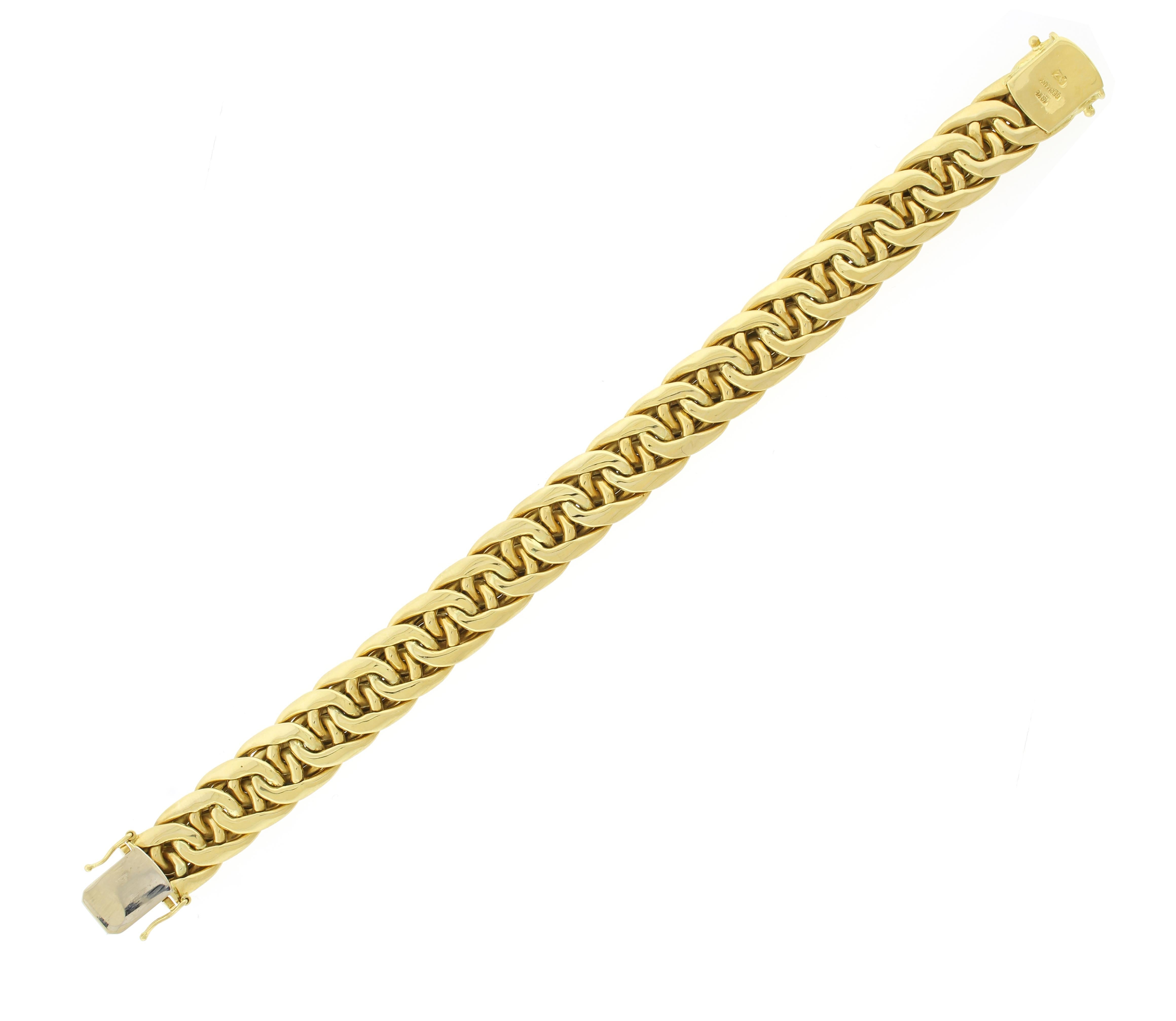 Women's or Men's Abel & Zimmerman 18kt Gold Woven Bracelet For Sale