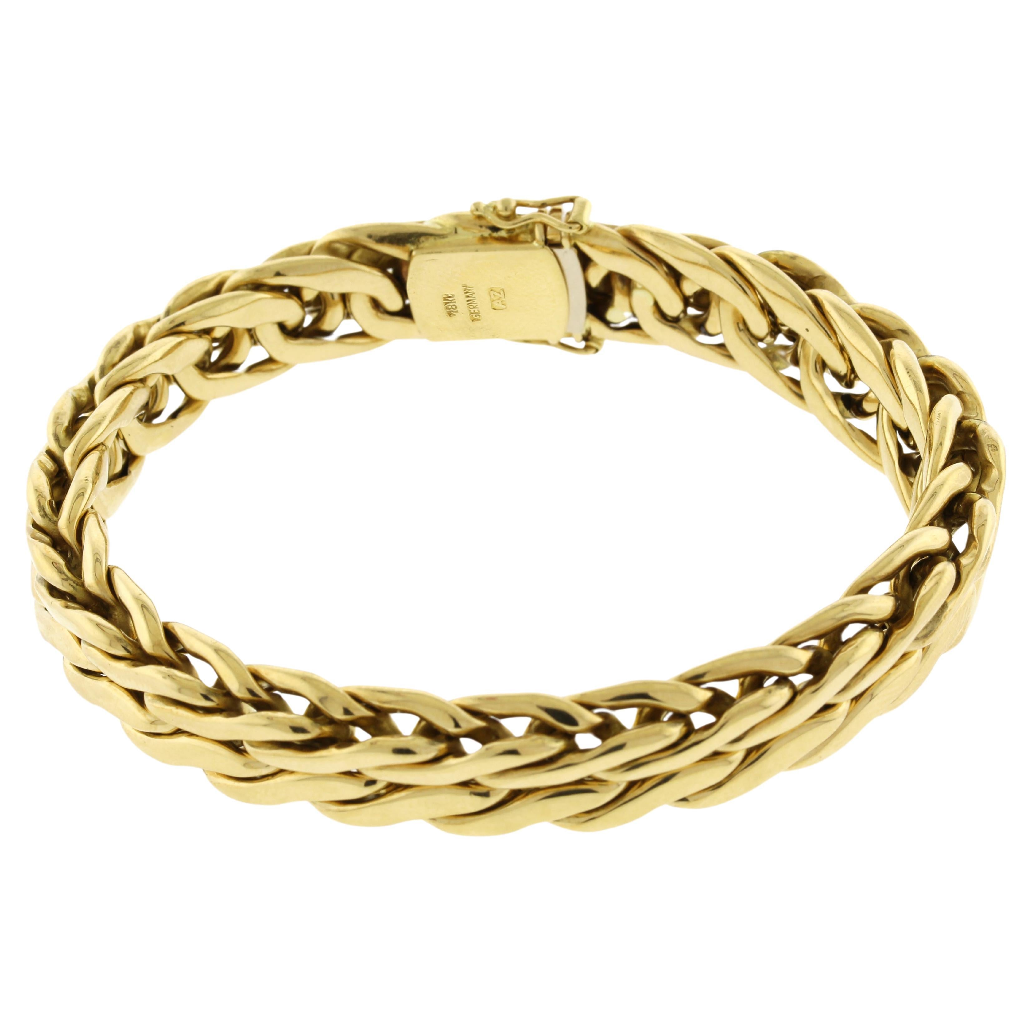 Abel & Zimmerman 18kt Gold Woven Bracelet For Sale