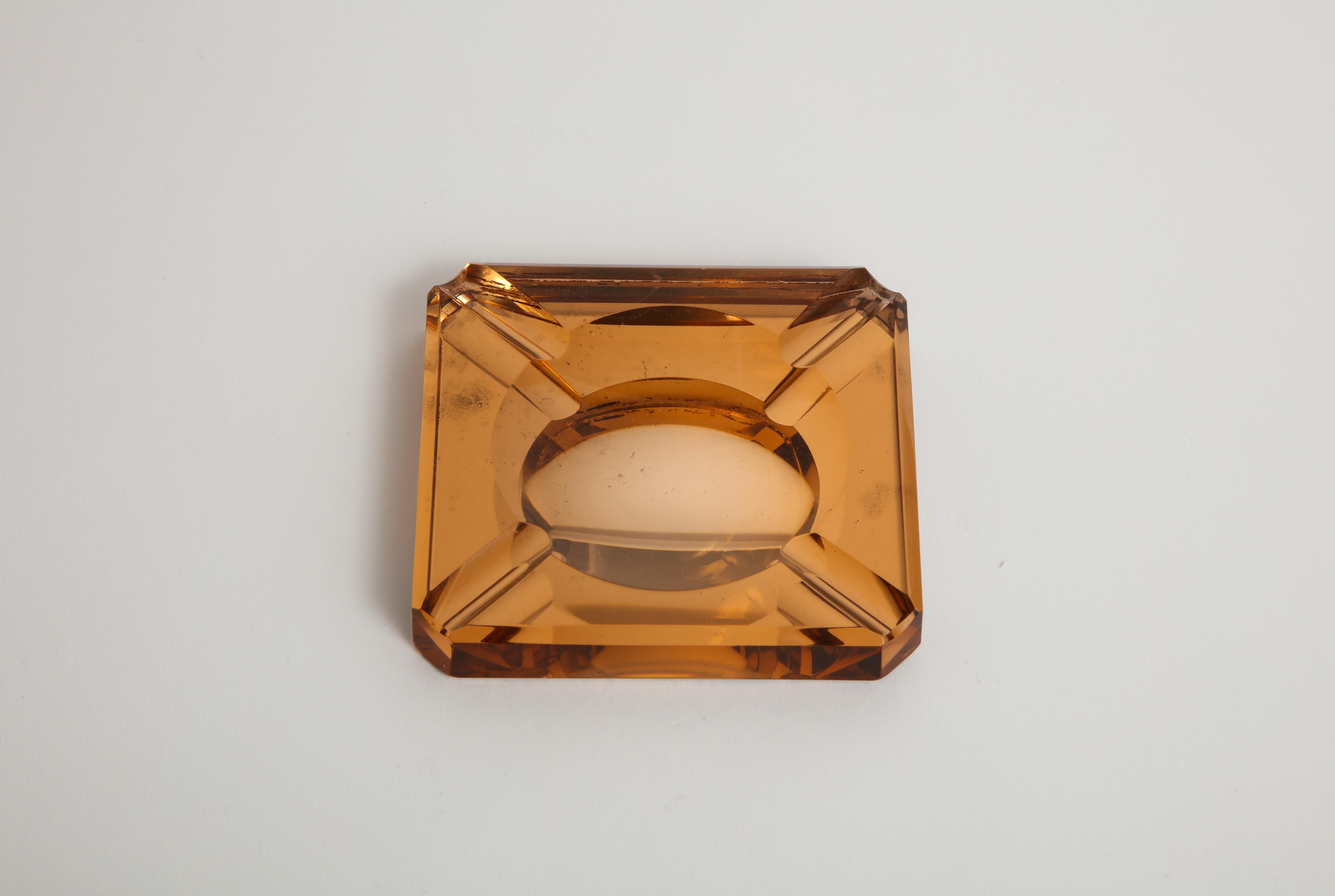 Aber Art Deco Glass Ashtray In Good Condition In New York, NY