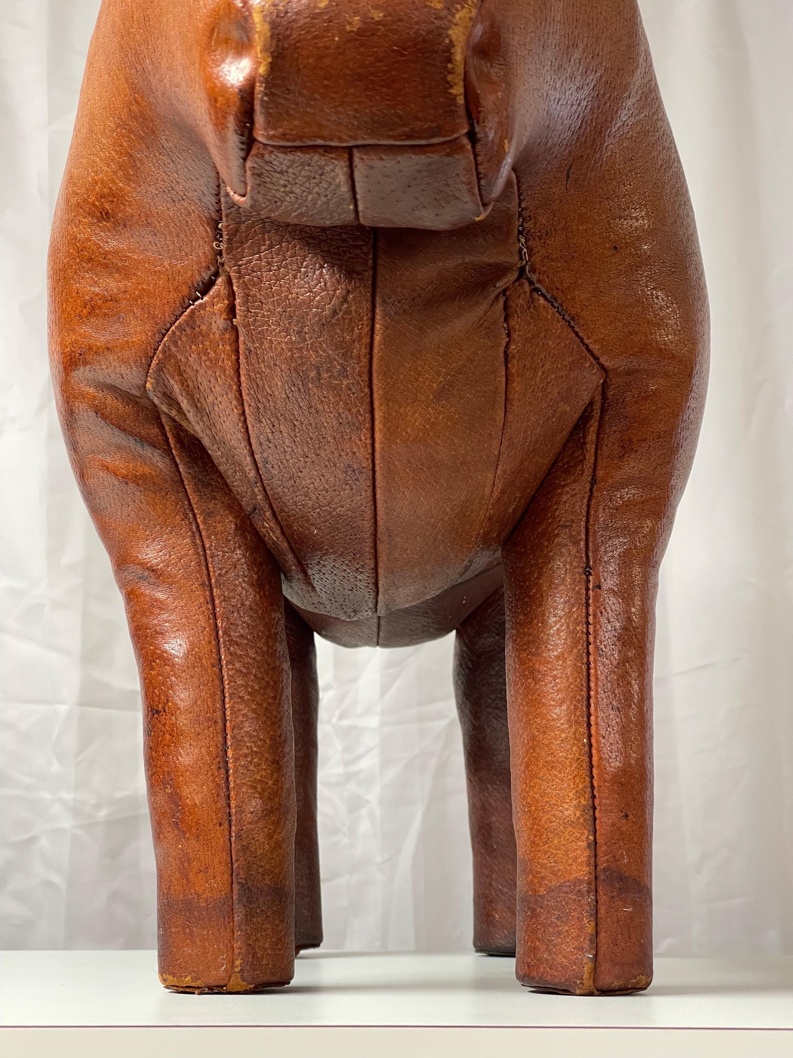 Abercrombie and Fitch Leather Bull Foot Stool by Dimitri Omersa 9