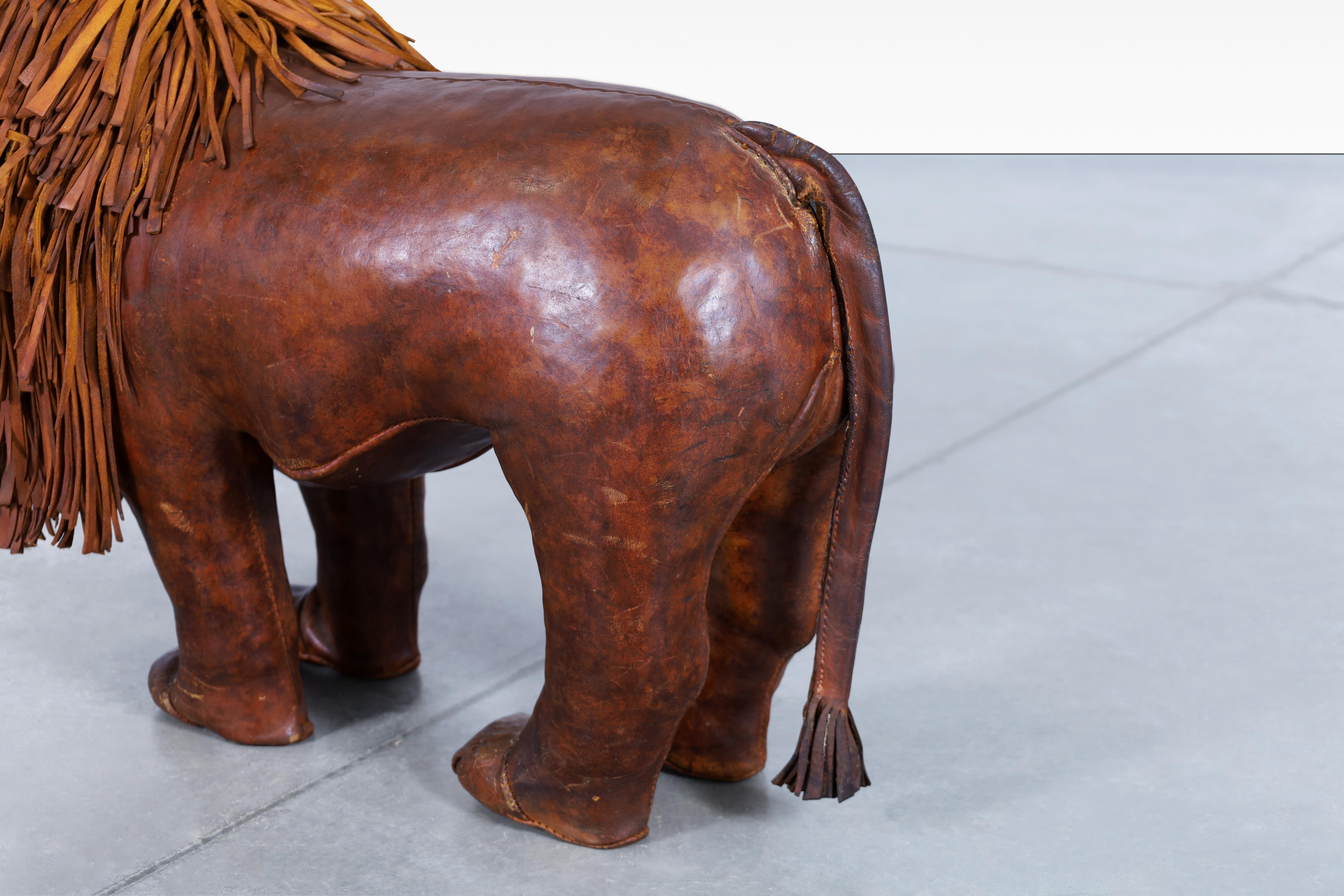 Abercrombie and Fitch Leather Lion Footstool by Dimitri Omersa 4