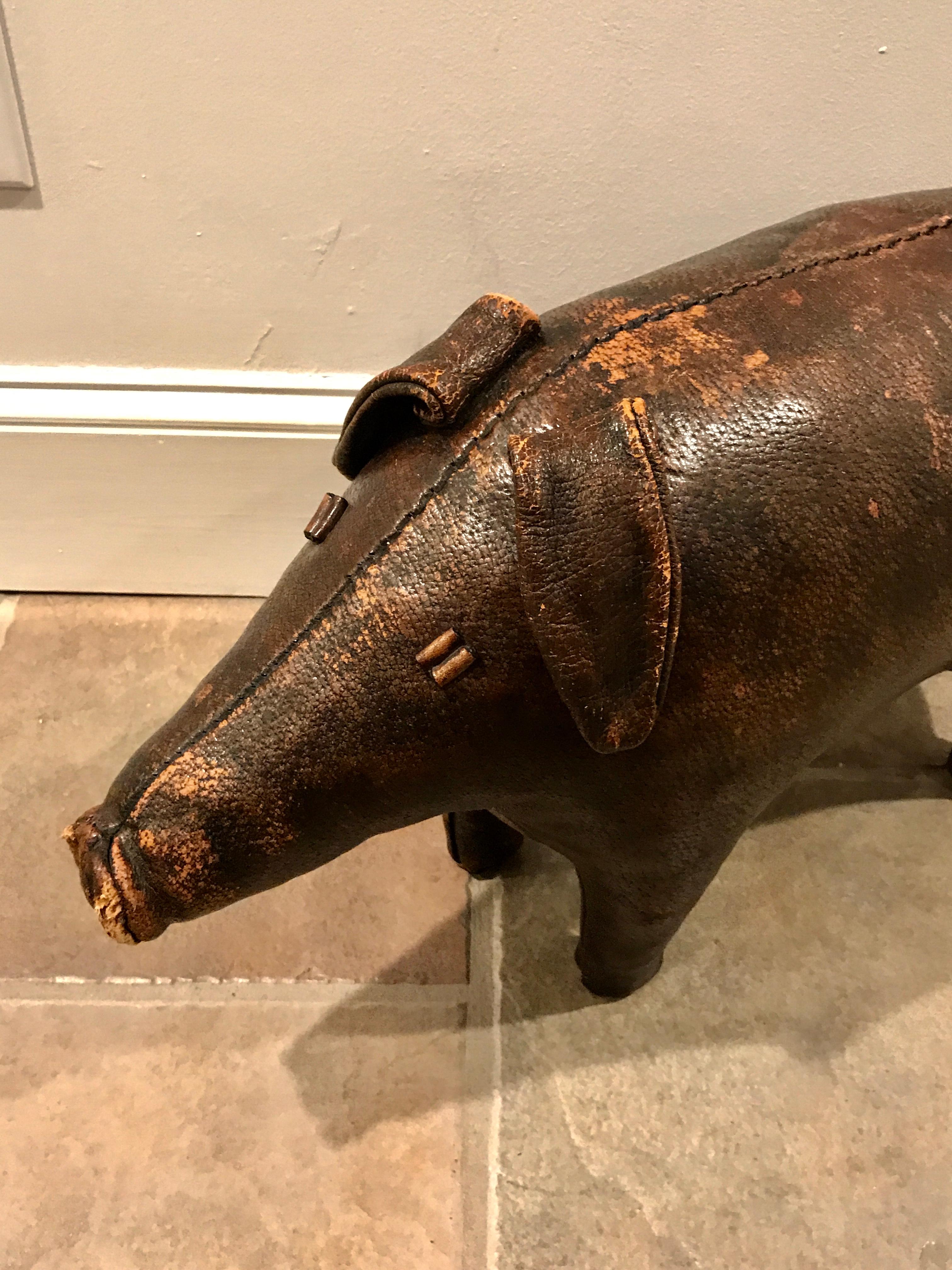 English Abercrombie and Fitch Leather Pig by Dimitri Omersa