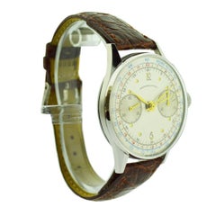 Abercrombie and Fitch Steel Chronograph Watch with Original Dial, circa 1940s