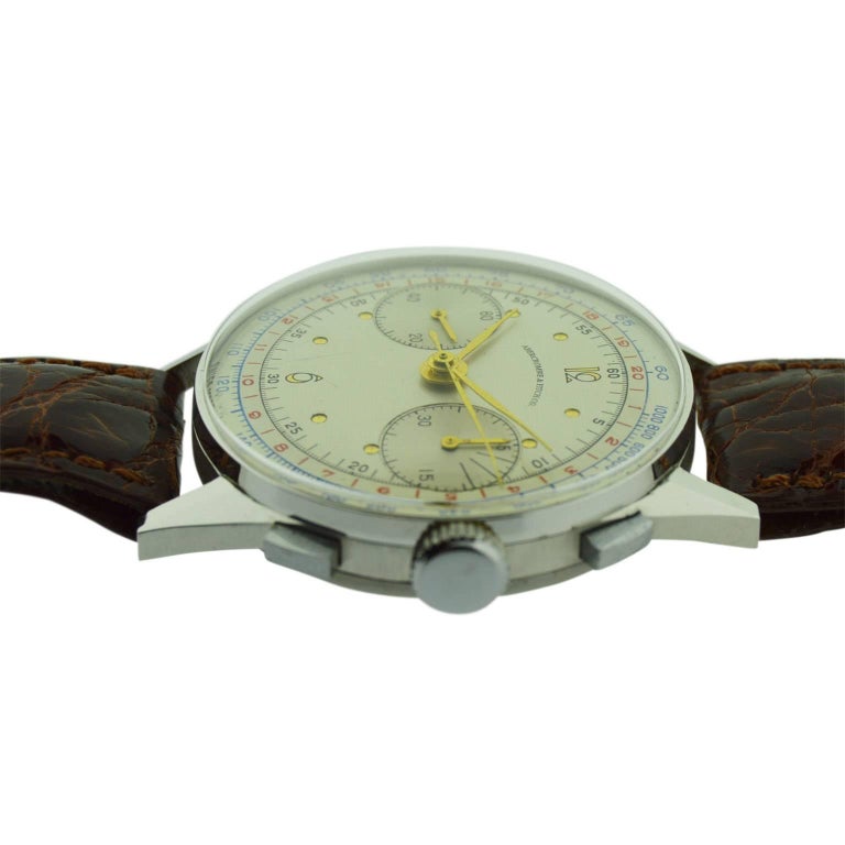 Abercrombie and Fitch Steel Chronograph Watch with Original Dial, circa