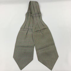 ABERCROMBIE Circles Olive Silk Ascot Scarf