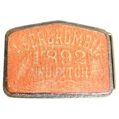 Abercrombie & Fitch 1892 Belt Buckle Brass and Leather