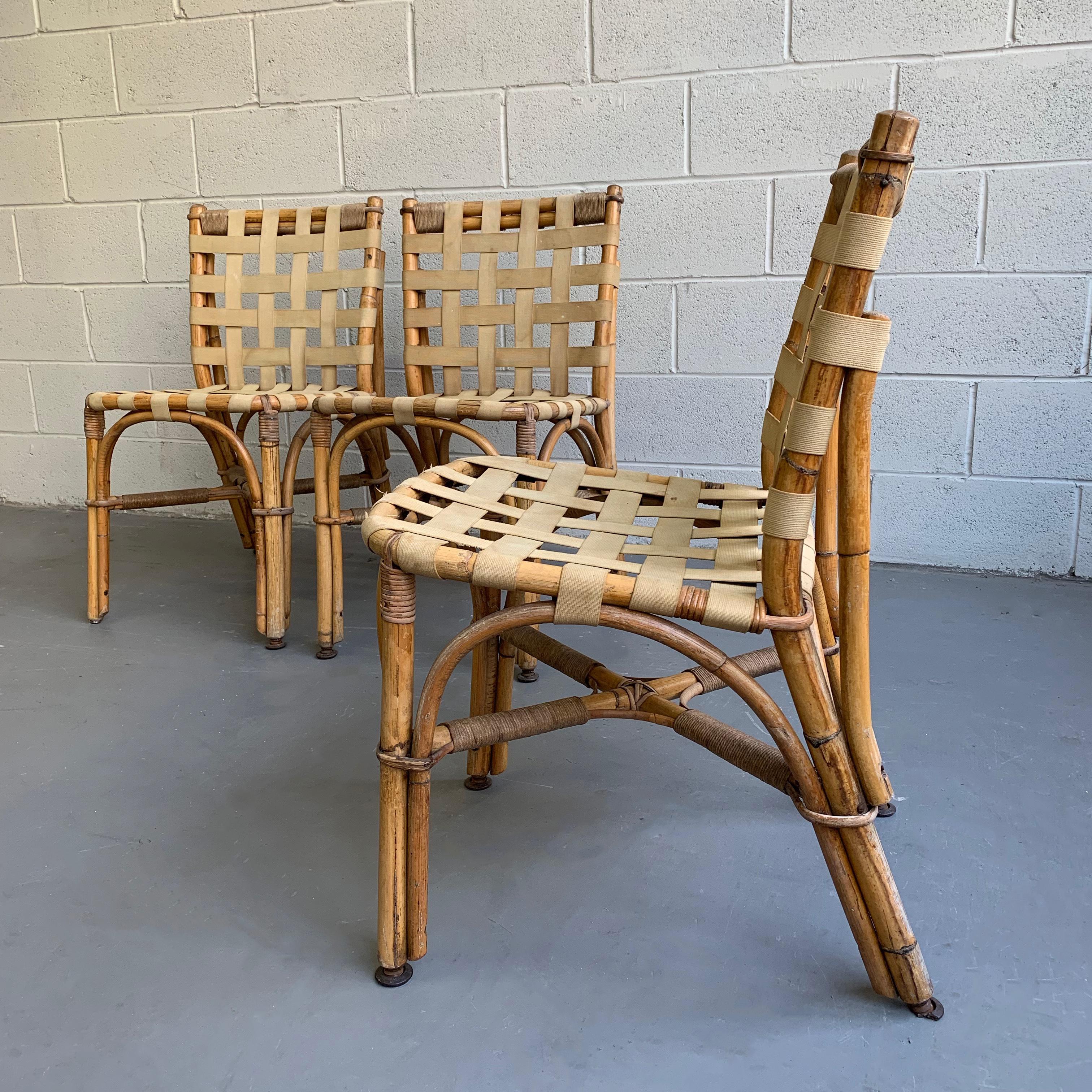 Abercrombie & Fitch Bamboo Chair Set In Good Condition In Brooklyn, NY