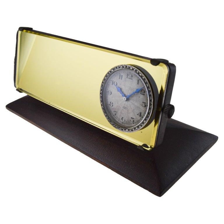 Abercrombie & Fitch Horloge Art Déco miroir à vue arrière style années 1930 en vente 4