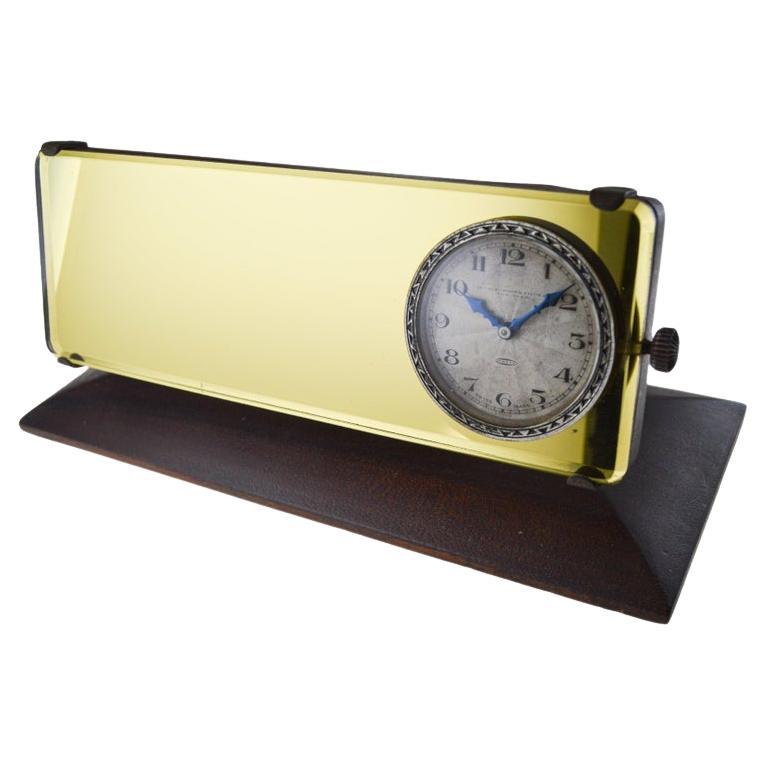 Abercrombie & Fitch Horloge Art Déco miroir à vue arrière style années 1930 en vente