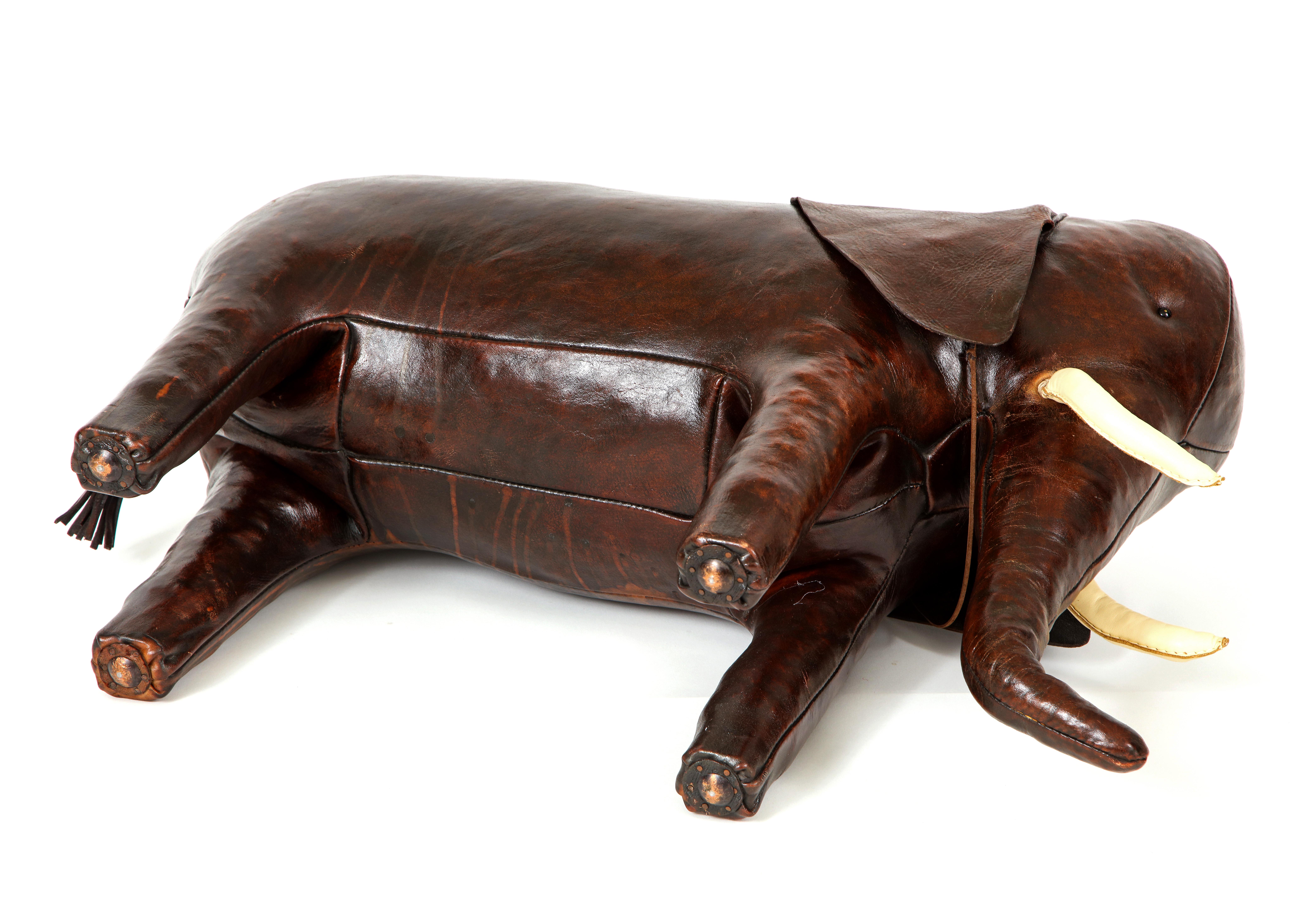 British Abercrombie & Fitch Elephant Footstool by Dimitri Omersa