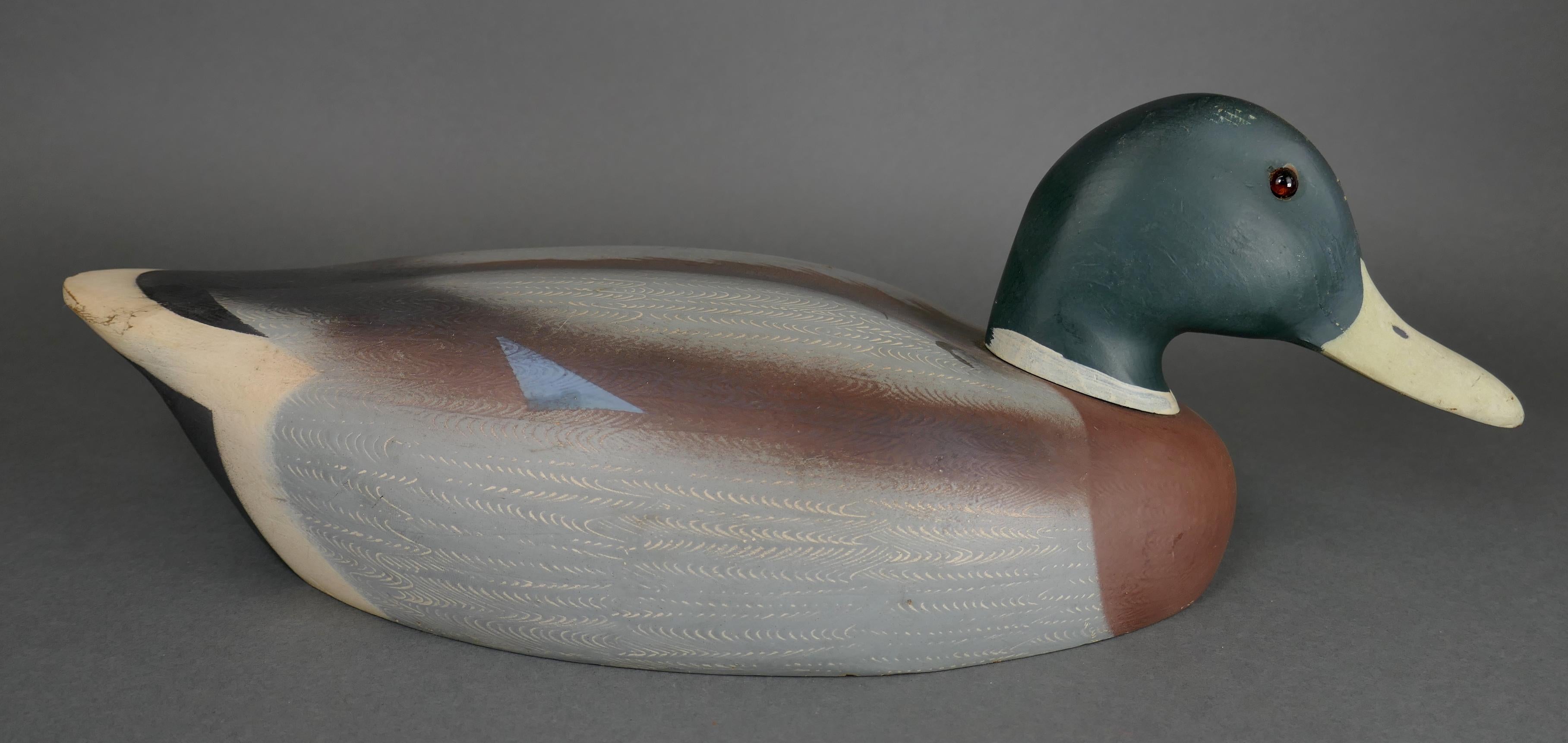 Abercrombie & Fitch Appelant de chasse au canard colvert peint et sculpté à la main en vente 2