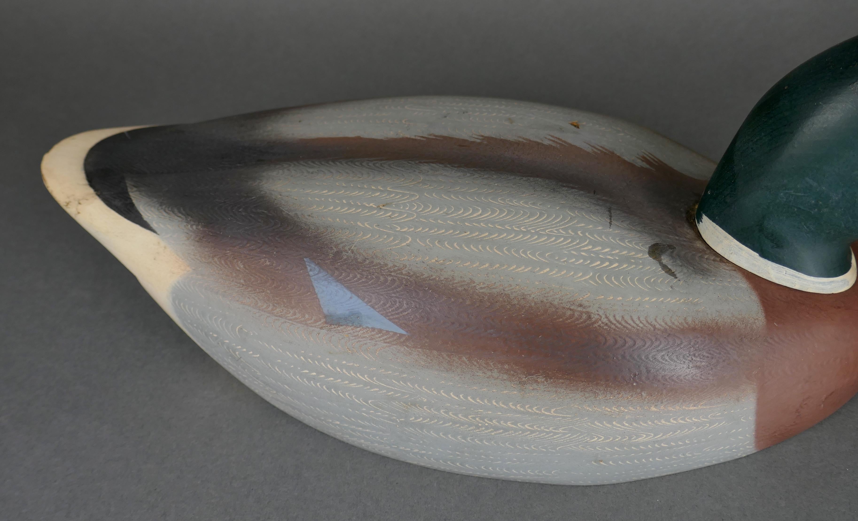 Abercrombie & Fitch Appelant de chasse au canard colvert peint et sculpté à la main en vente 3