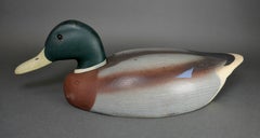 Abercrombie & Fitch Hand Carved and Painted Mallard Drake Duck Hunting Decoy