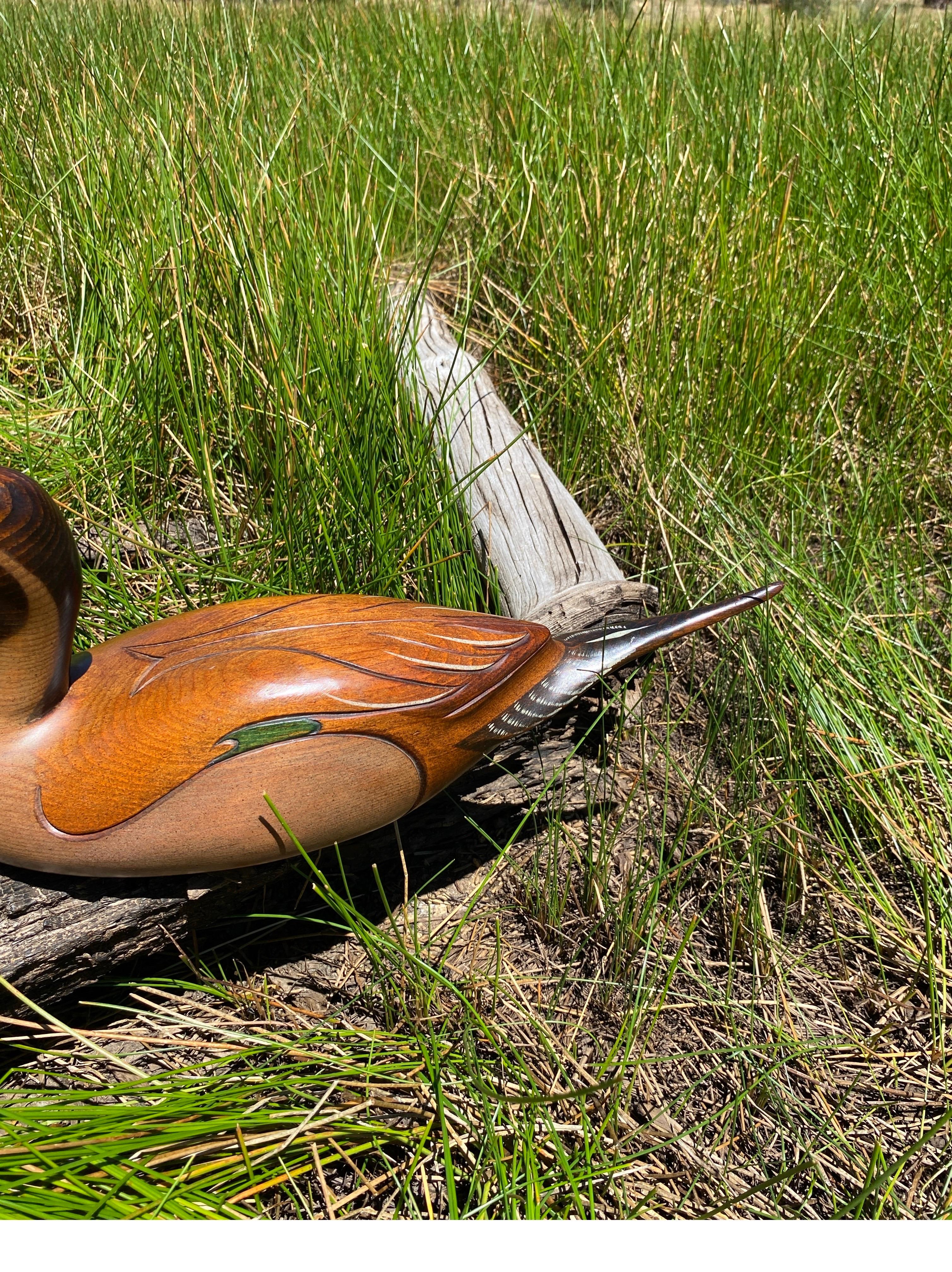 American Abercrombie & Fitch Hand Carved and Painted Pintail Drake Duck Decoy