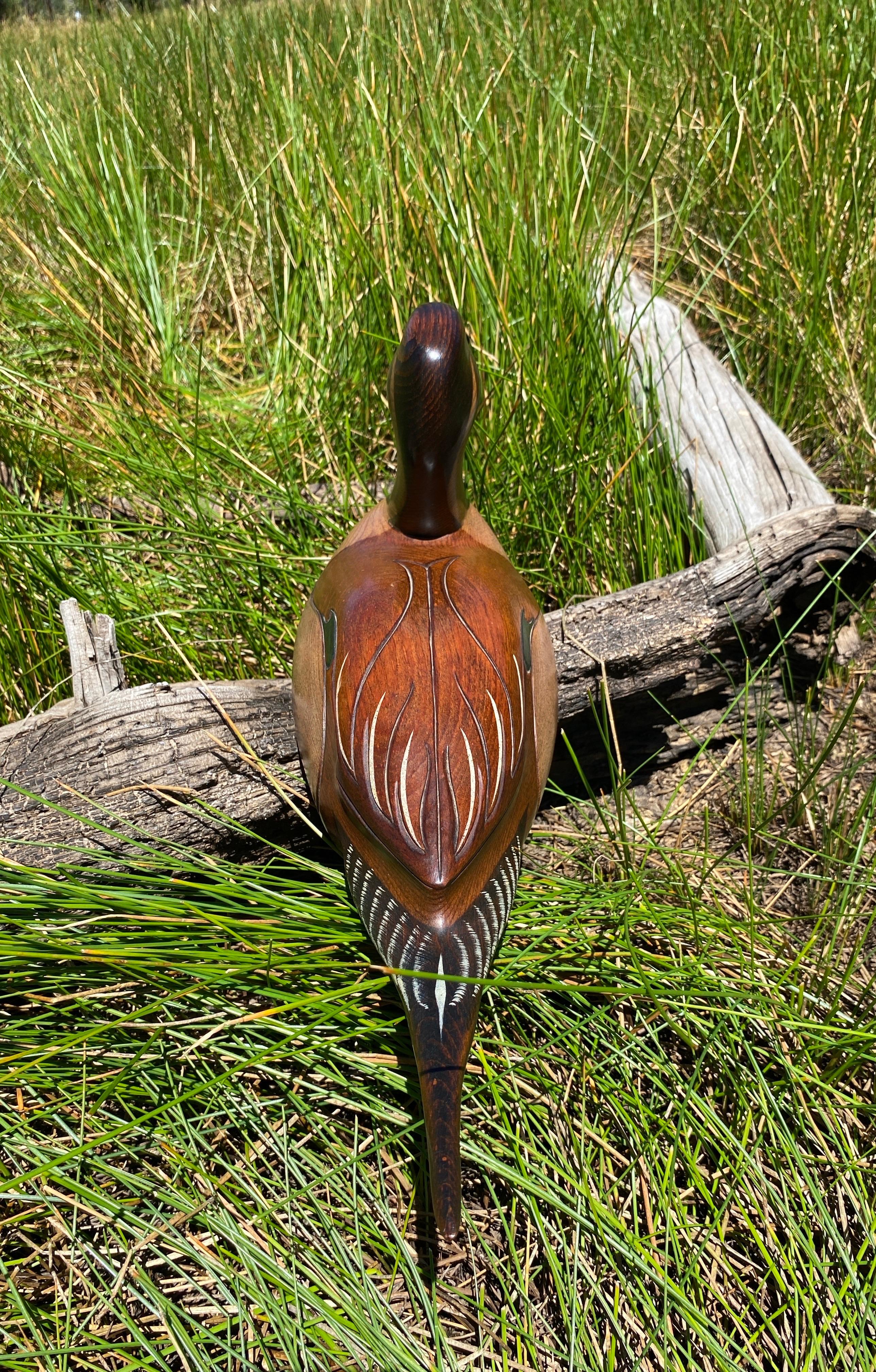 Wood Abercrombie & Fitch Hand Carved and Painted Pintail Drake Duck Decoy