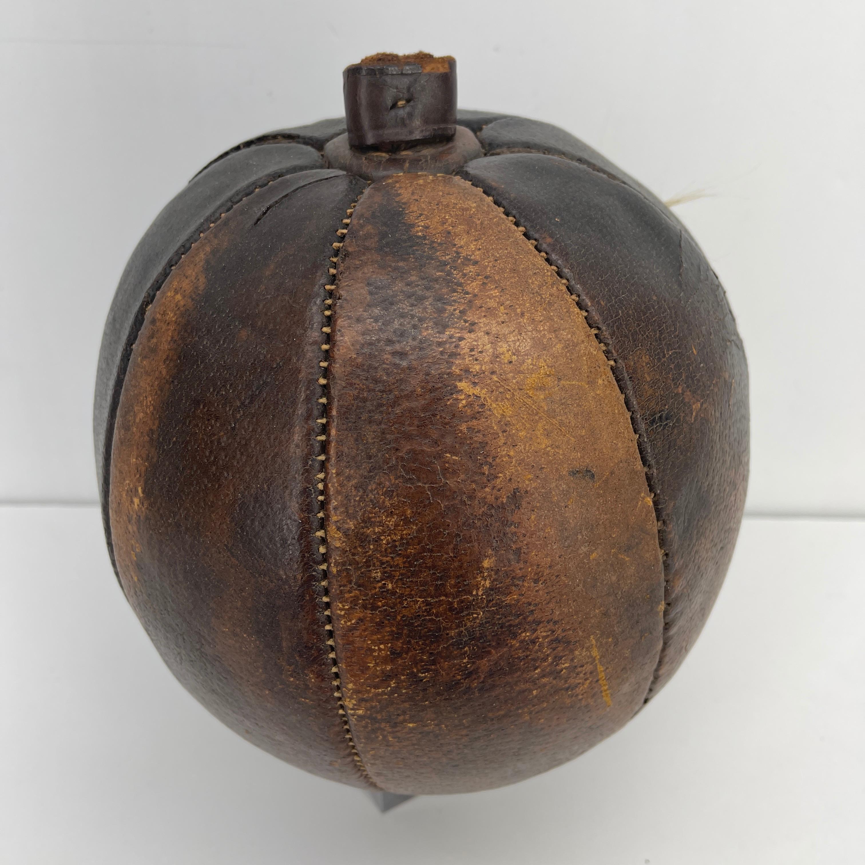 Mid-Century Modern Abercrombie & Fitch Hand-Stitched Leather Pumpkin by Omersa & Company For Sale