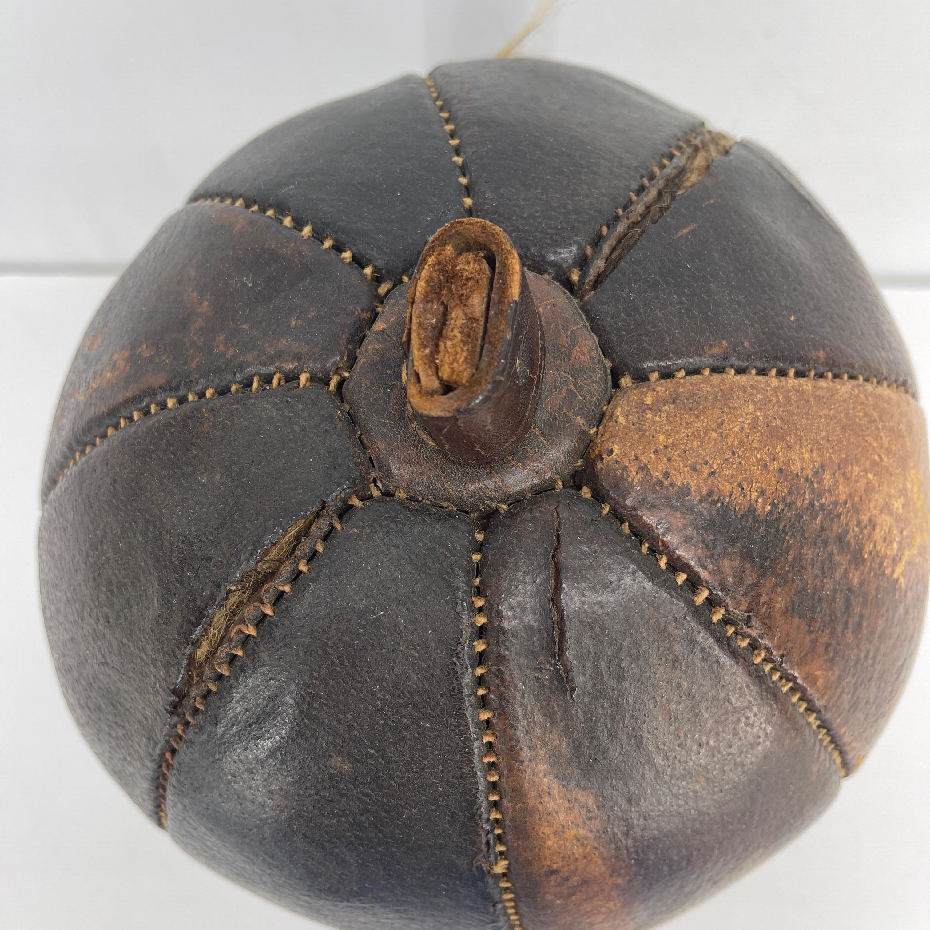 Hand-Crafted Abercrombie & Fitch Hand-Stitched Leather Pumpkin by Omersa & Company For Sale
