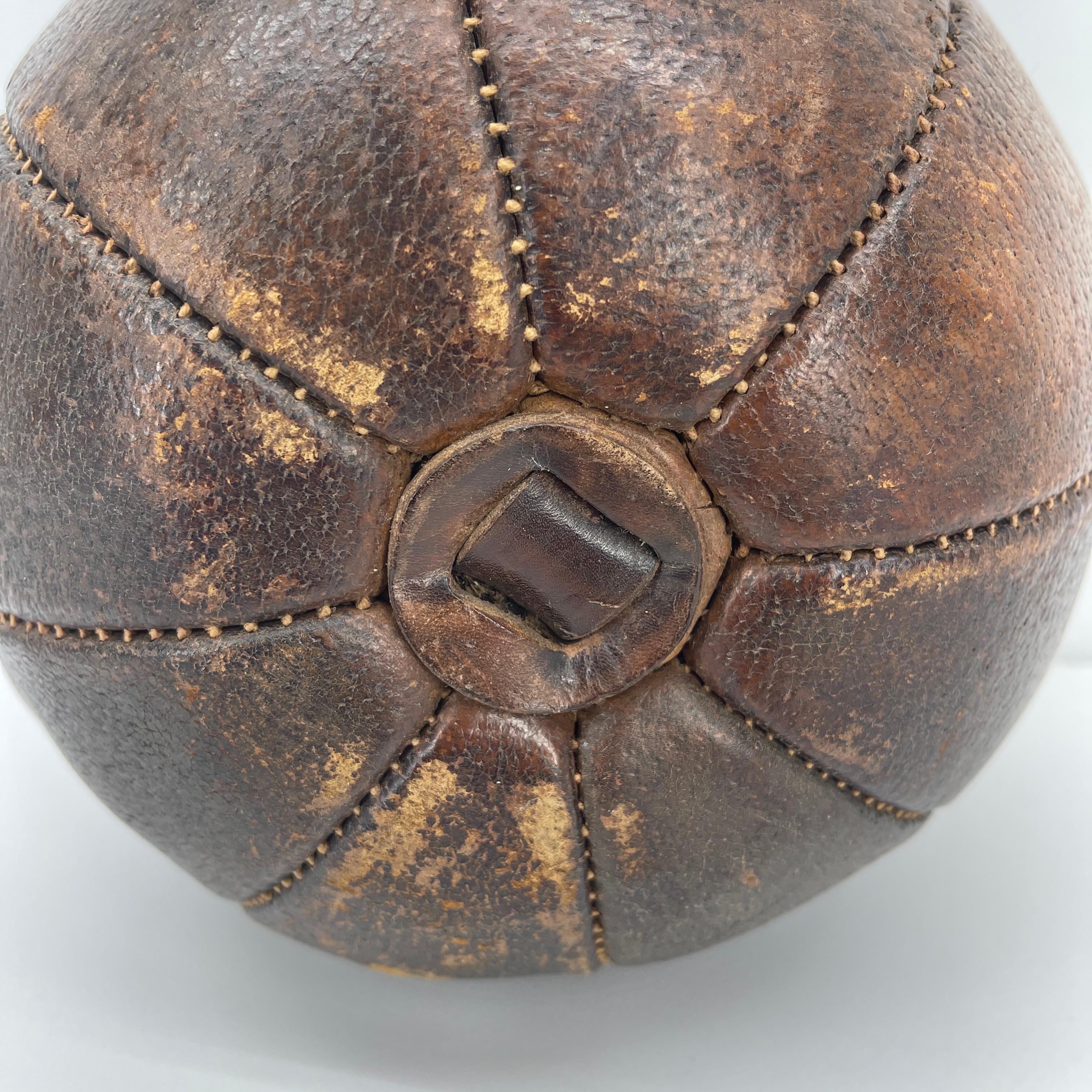 20th Century Abercrombie & Fitch Hand-Stitched Leather Pumpkin by Omersa & Company For Sale
