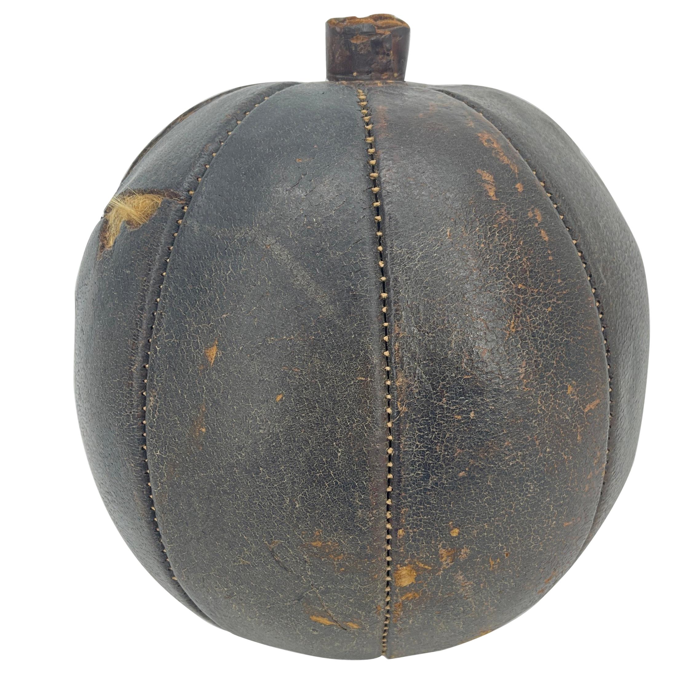 Abercrombie & Fitch Hand-Stitched Leather Pumpkin by Omersa & Company For Sale