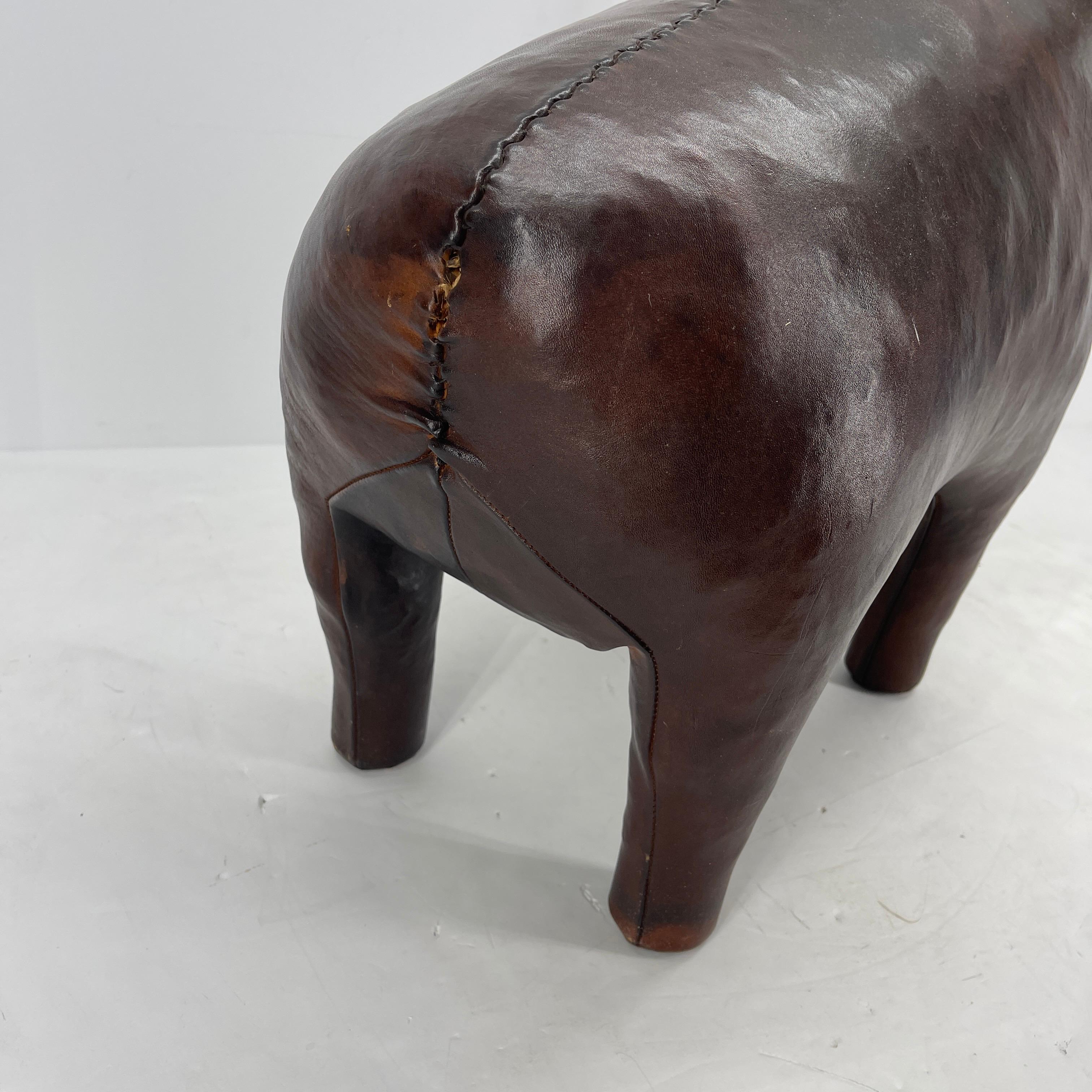 Abercrombie & Fitch Leather Bull Statue Footstool, Mid-Century Modern In Good Condition In Haddonfield, NJ