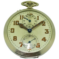 Abercrombie & Fitch Rare Travel Alarm Pocket Watch circa 1930 with Original Dial