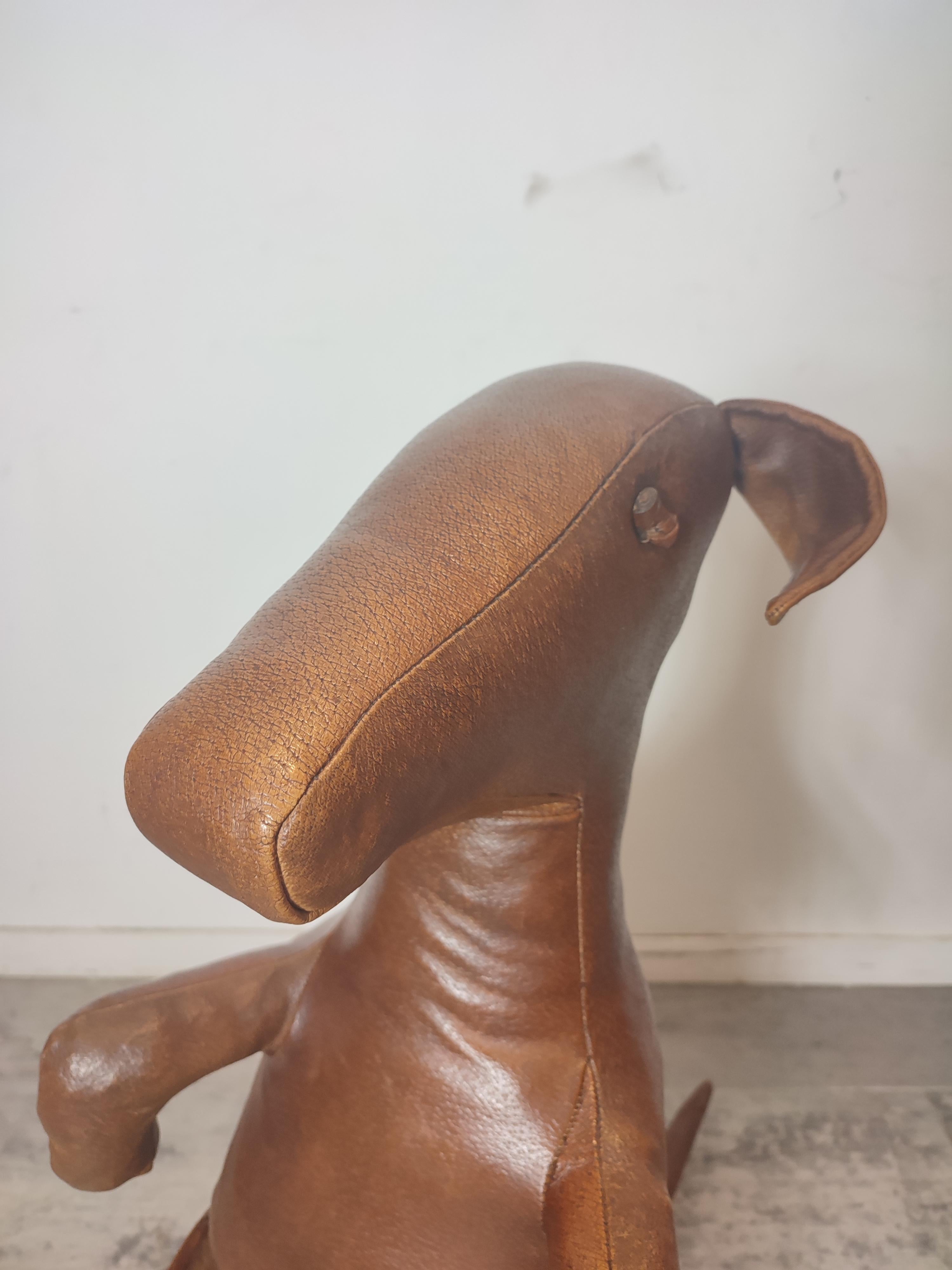Abercrombie Leather Kangaroo, Magazine Rack In Good Condition In Waasmunster, BE