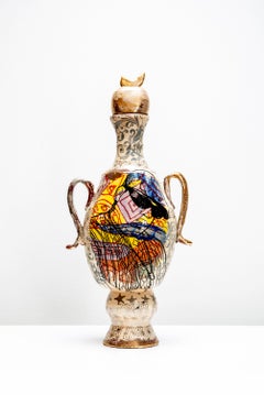 Abernathy and Biggie Porcelain Vessel by Roberto Lugo